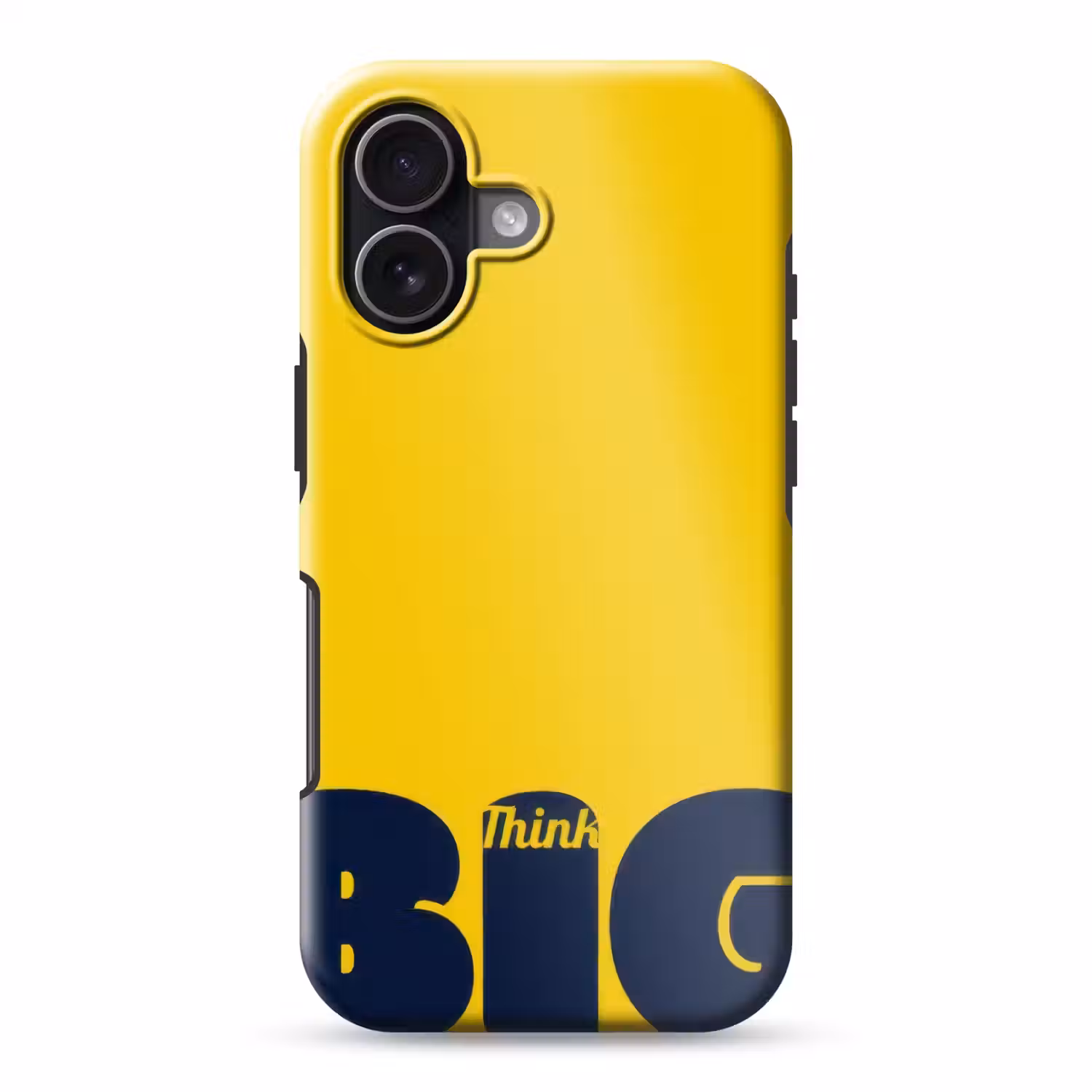 Geel - Think big - Grafisch Toughcase MagSafe Apple iPhone 17 klein -3d