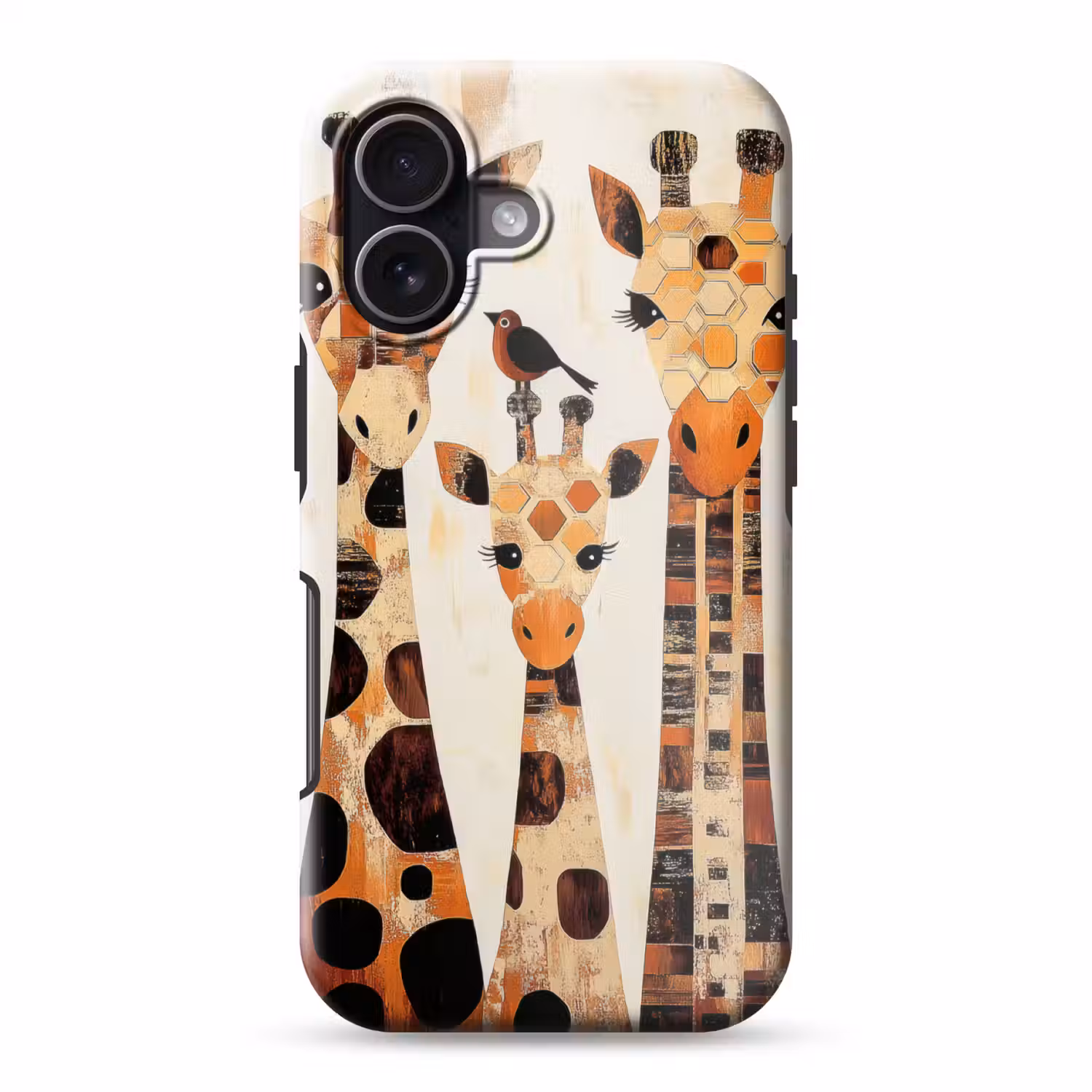 Giraffen - Cartoon - Crème Toughcase MagSafe Apple iPhone 17 klein -3d