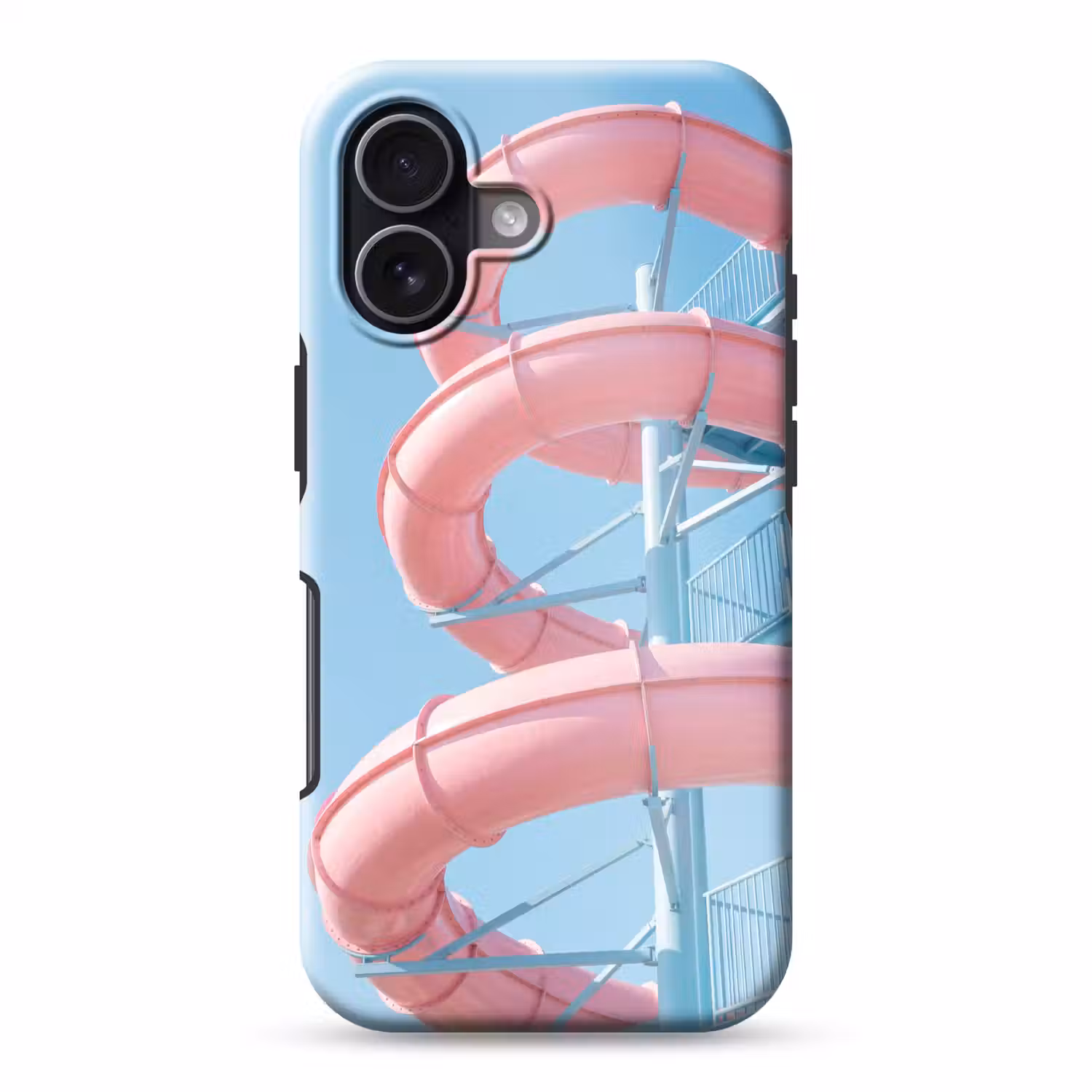 Glijbaan - Waterpark - Spiraal - Modern - Roze Toughcase MagSafe Apple iPhone 17 klein -3d