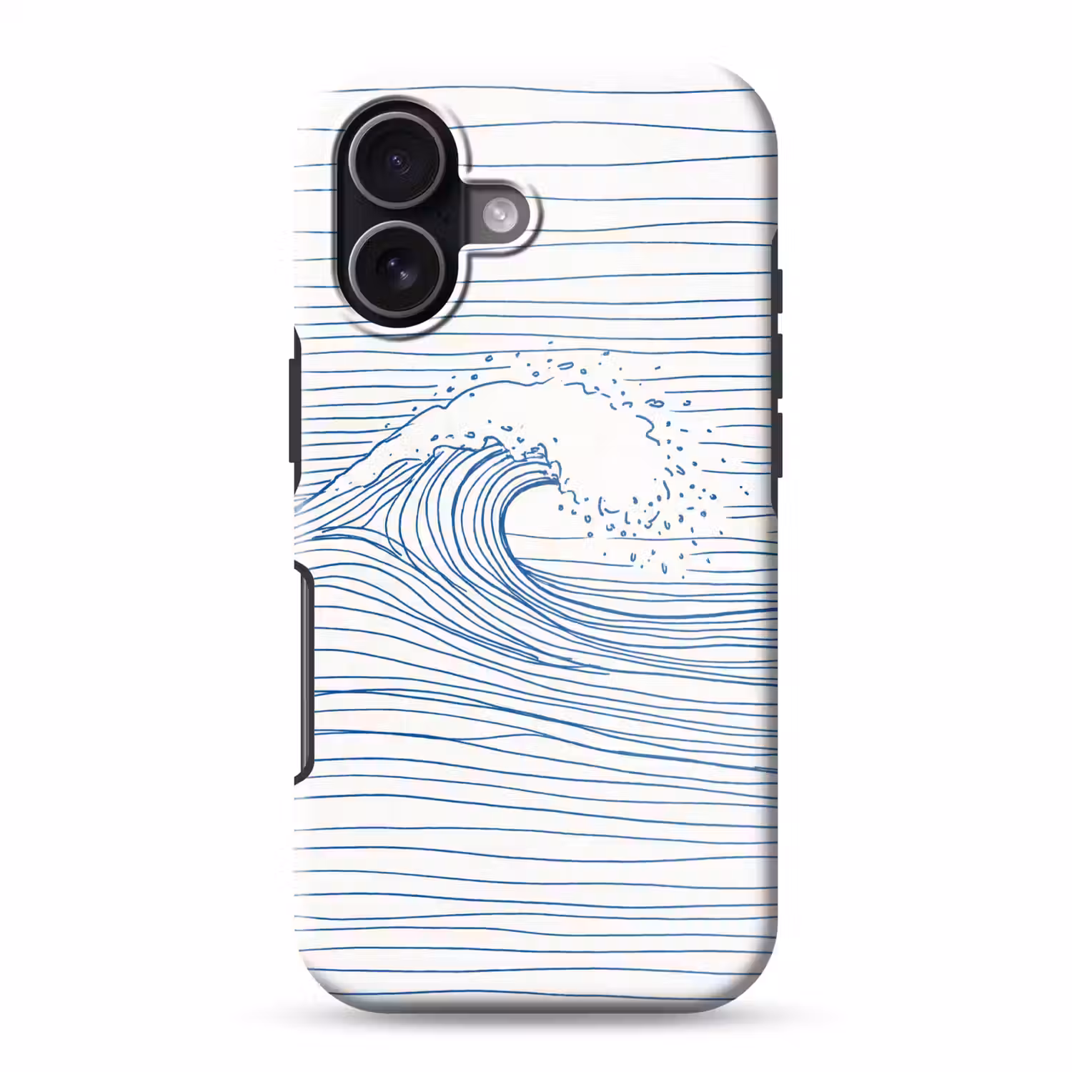 Golf - Brekende - Natuur - Minimalistisch - Blauw Toughcase MagSafe Apple iPhone 17 klein -3d
