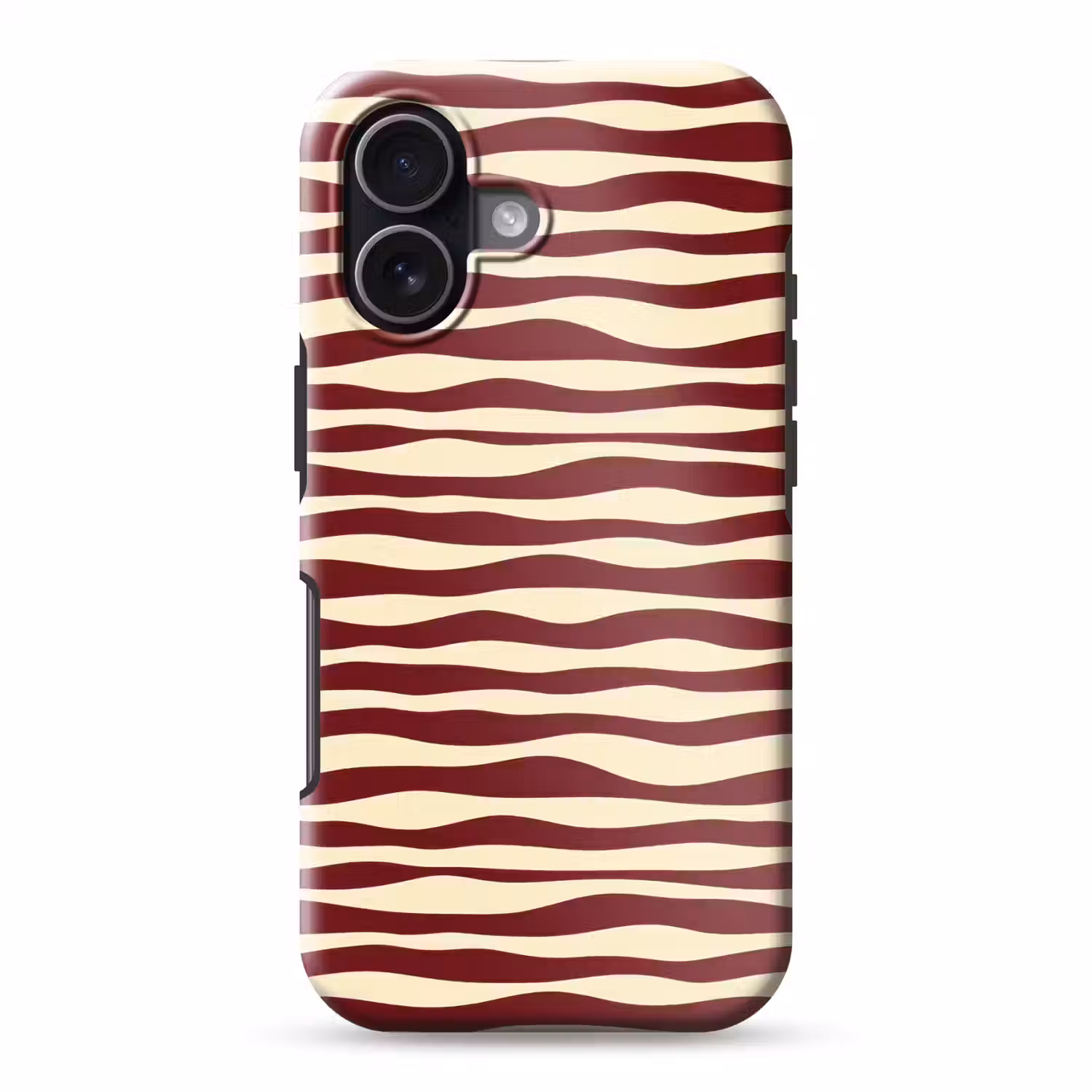 Golven - Rood - Patroon - Crème Toughcase MagSafe Apple iPhone 17 klein 1017 -3d