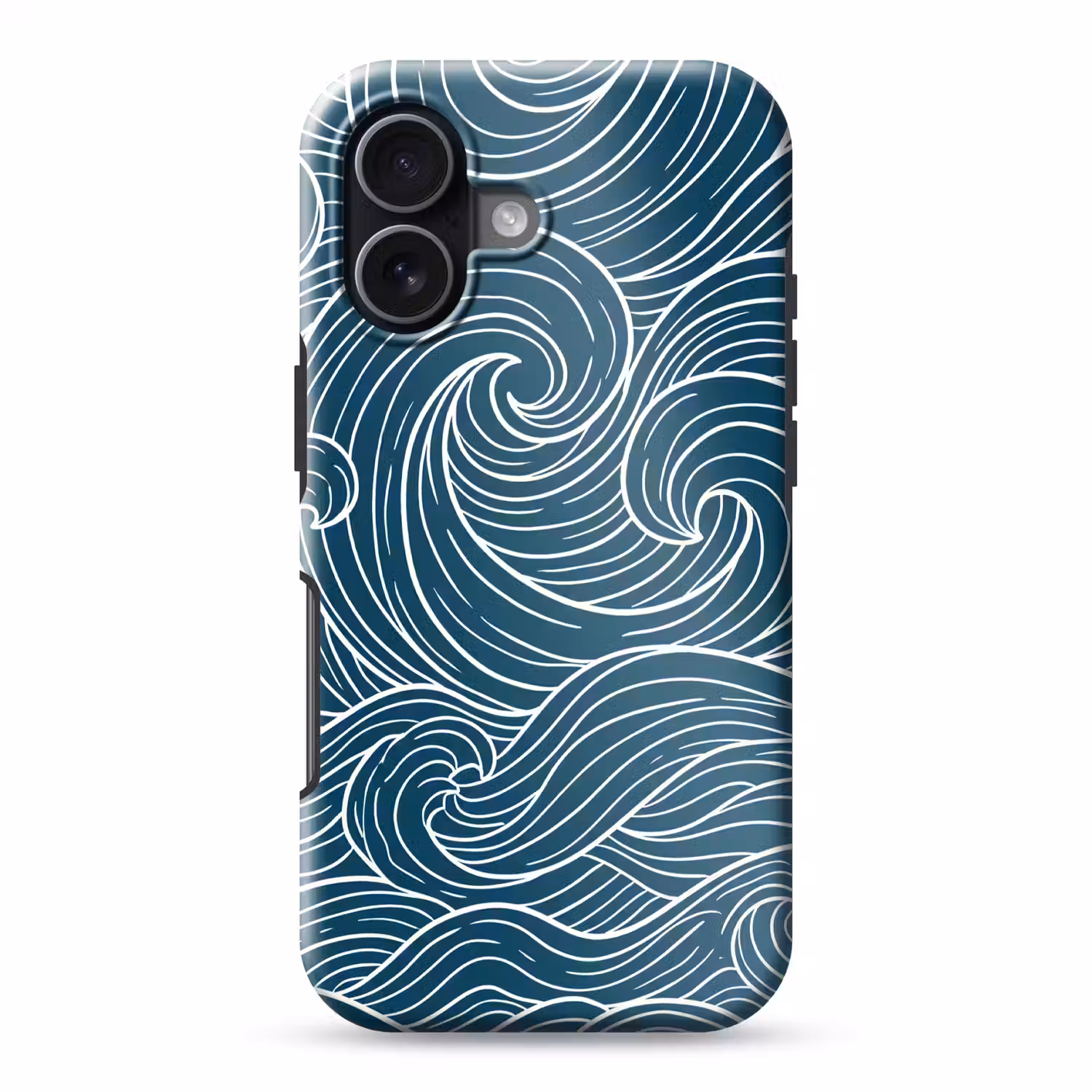 Golven - Spiraal - Water - Abstract - Blauw Toughcase MagSafe Apple iPhone 17 klein -3d