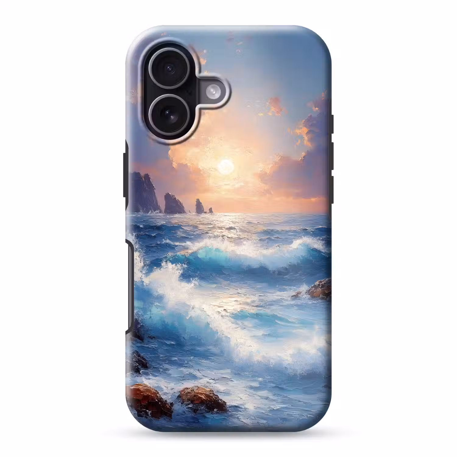 Golven - Zee - Kleurrijk - Rotsen Toughcase MagSafe Apple iPhone 17 klein -3d