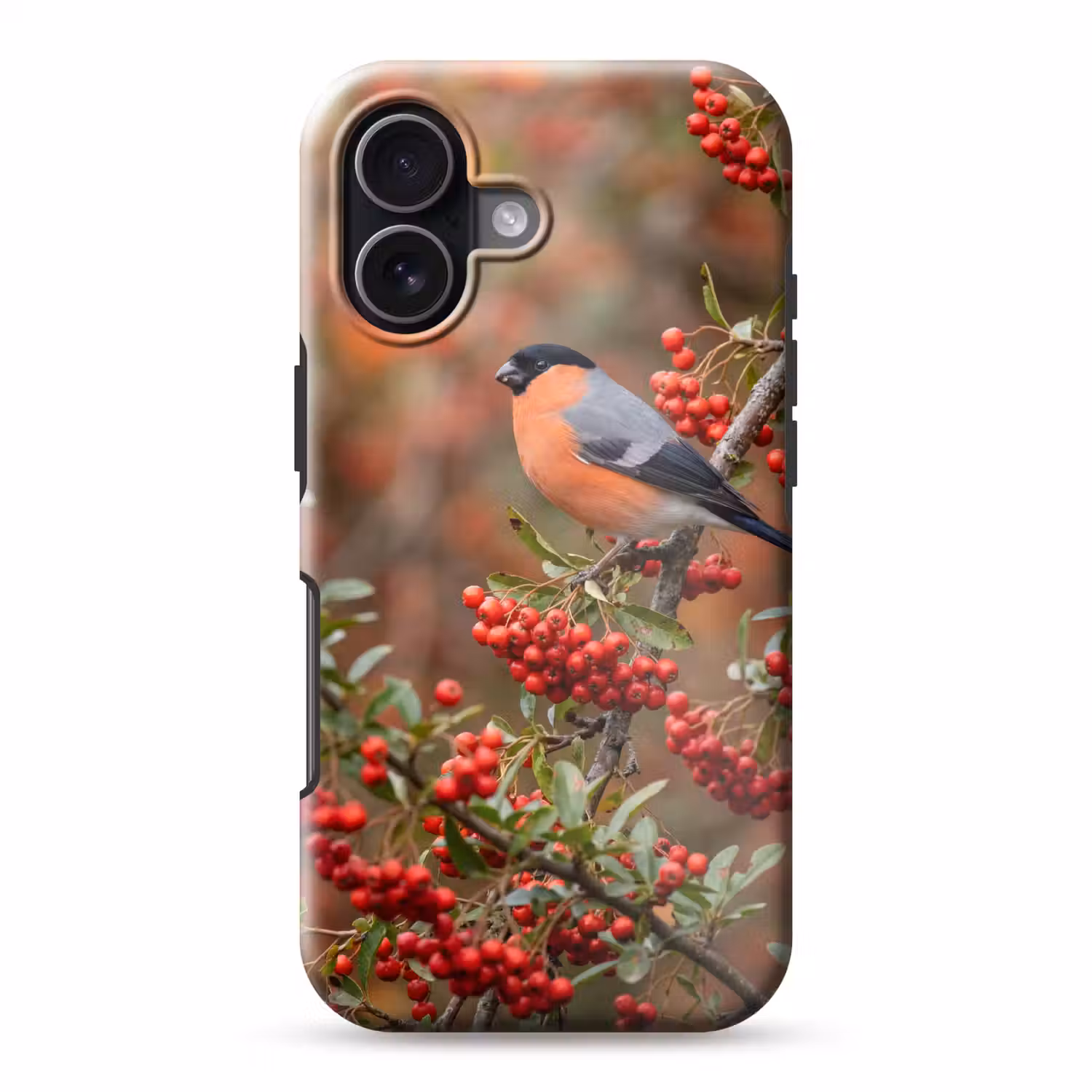Goudvink - Bessen - Herfst - Natuur - Kleurrijk Toughcase MagSafe Apple iPhone 17 klein -3d
