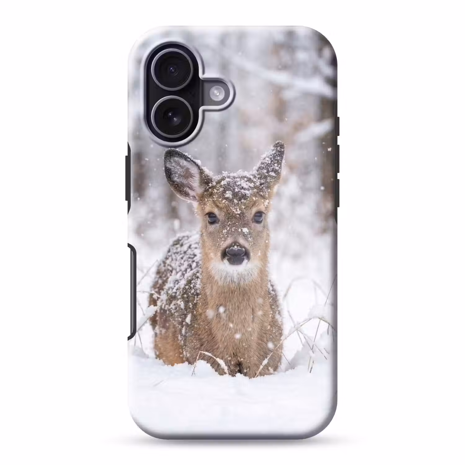 Hert - Sneeuw - Bos - Dieren - Vertederend Toughcase MagSafe Apple iPhone 17 klein -3d