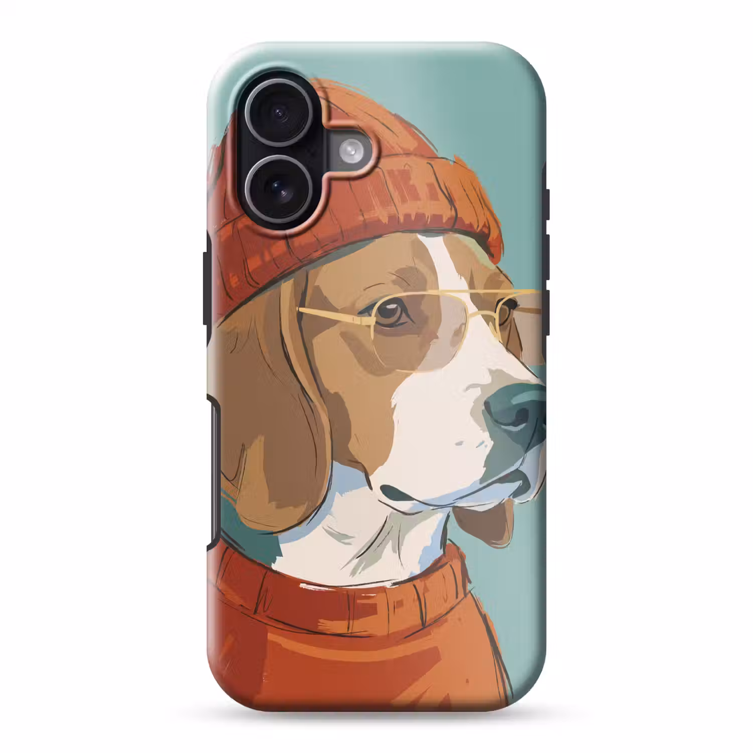 Hond - Beanie - Zonnebril - Dieren - Modern Toughcase MagSafe Apple iPhone 17 klein -3d
