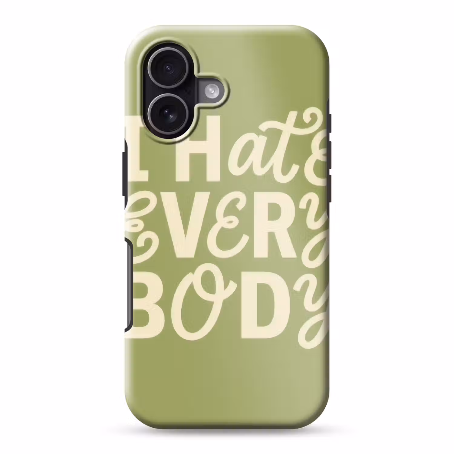 I hate everybody - Groen - Retro Toughcase MagSafe Apple iPhone 17 klein -3d