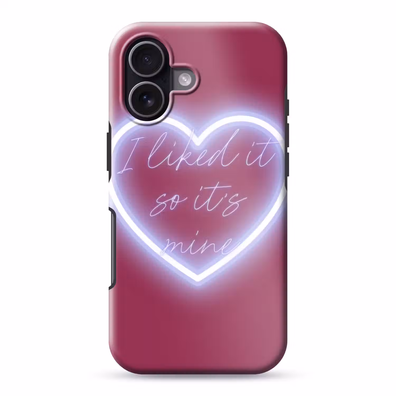 I liked it so it's mine - Neon hart - Roze Toughcase MagSafe Apple iPhone 17 klein -3d