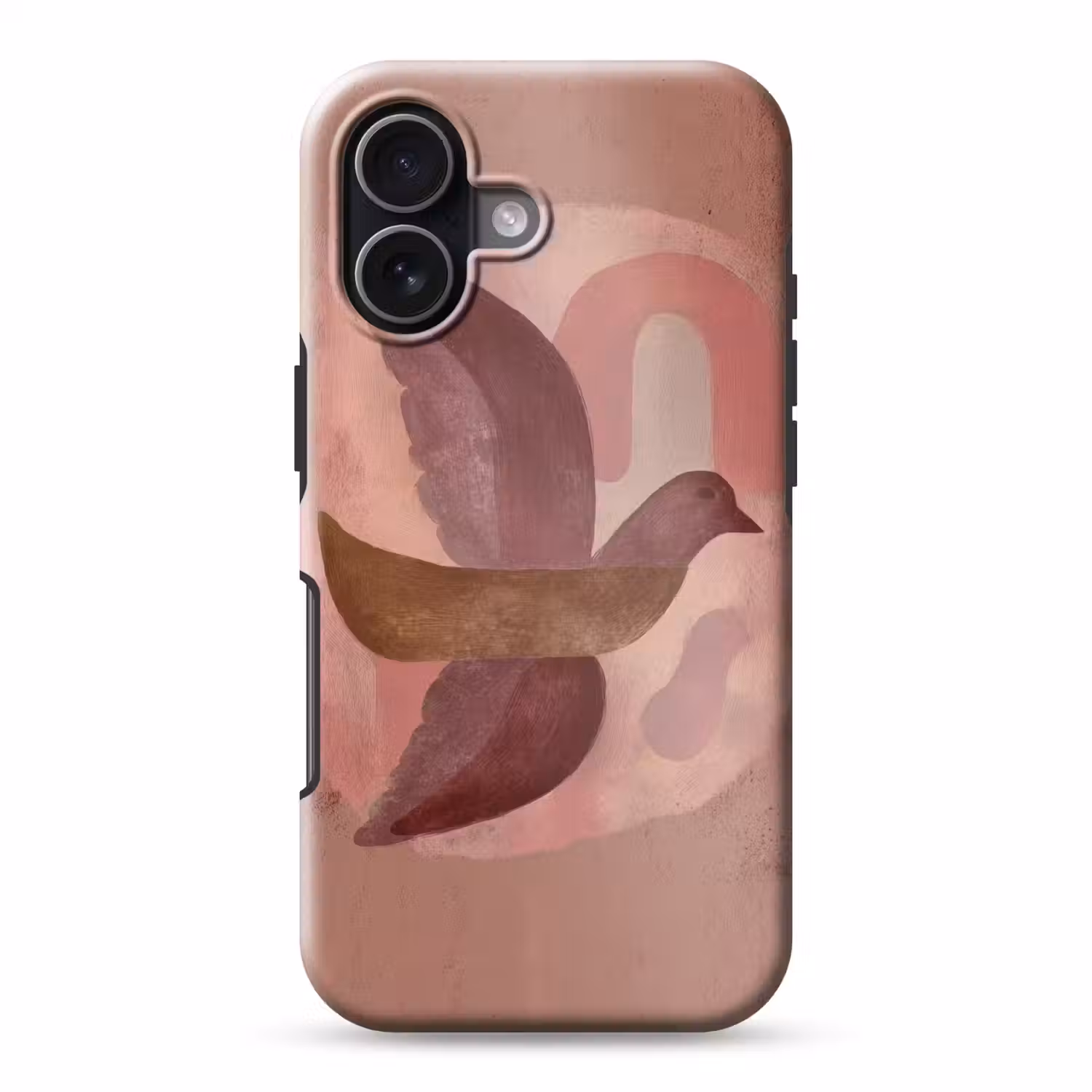 Illustratie - Vogels - Abstract - Roze Toughcase MagSafe Apple iPhone 17 klein -3d