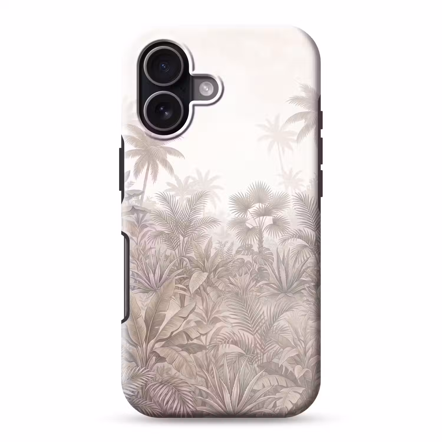 Jungle - Tropisch - Natuur -Vintage - Beige Toughcase MagSafe Apple iPhone 17 klein -3d