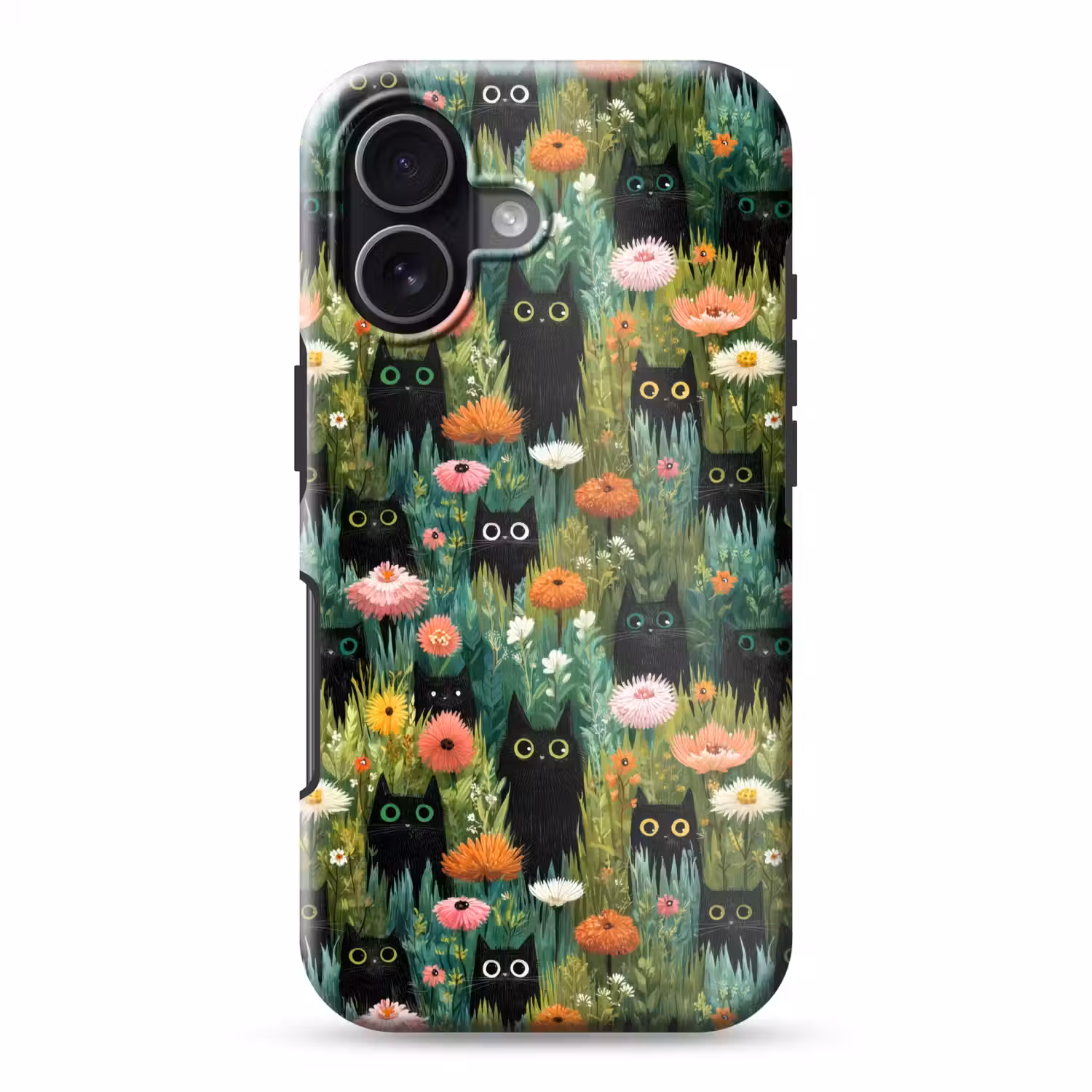 Katten - Bloemen - Kleurrijk Toughcase MagSafe Apple iPhone 17 klein 1017 -3d