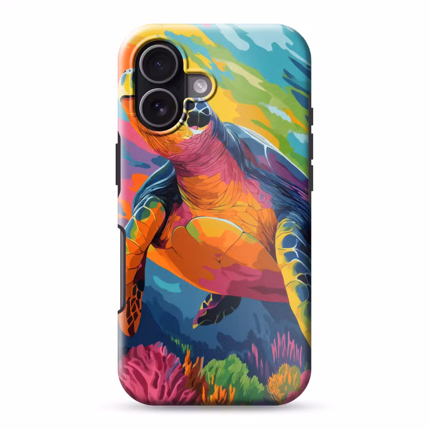 Koraal - Schildpad - Abstract - Water Toughcase MagSafe Apple iPhone 17 klein -3d