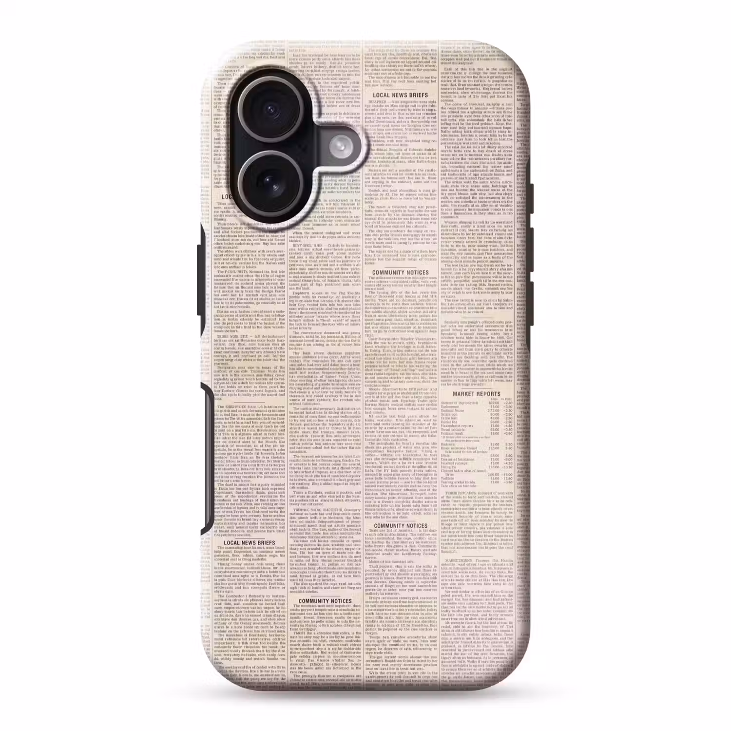 Krant - Nieuws - Historisch - Vintage - Beige Toughcase MagSafe Apple iPhone 17 klein -3d