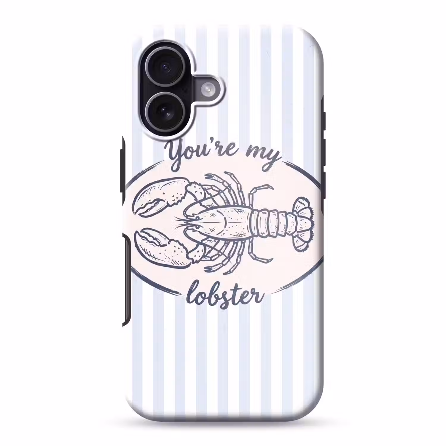 Kreeft - Illustratie - Liefde - Blauw - Decoratie Toughcase MagSafe Apple iPhone 17 klein -3d