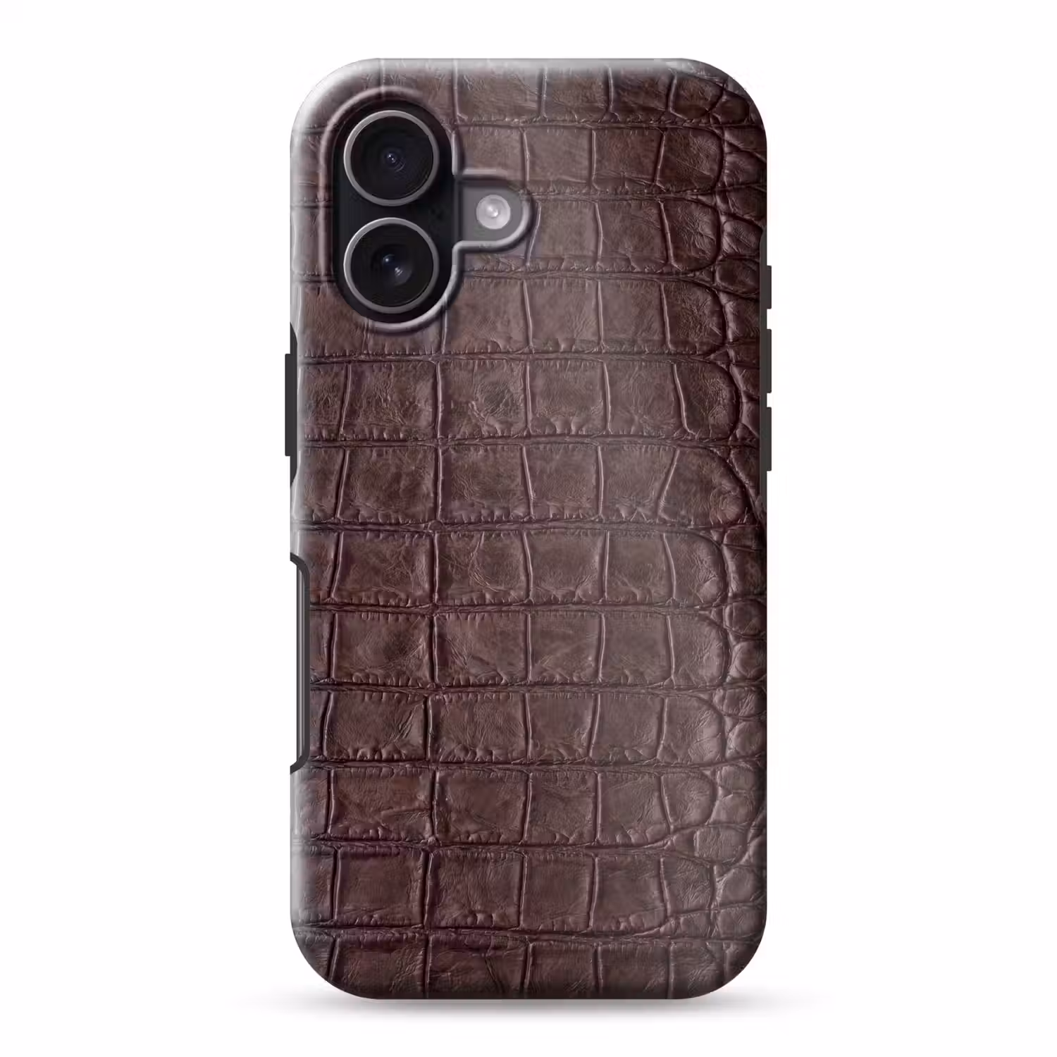 Krokodil - Leer - Bruin Toughcase MagSafe Apple iPhone 17 klein -3d