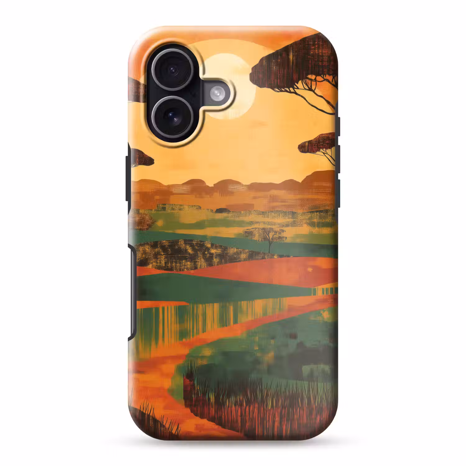 Landschap - Afrikaans - Zon Toughcase MagSafe Apple iPhone 17 klein -3d