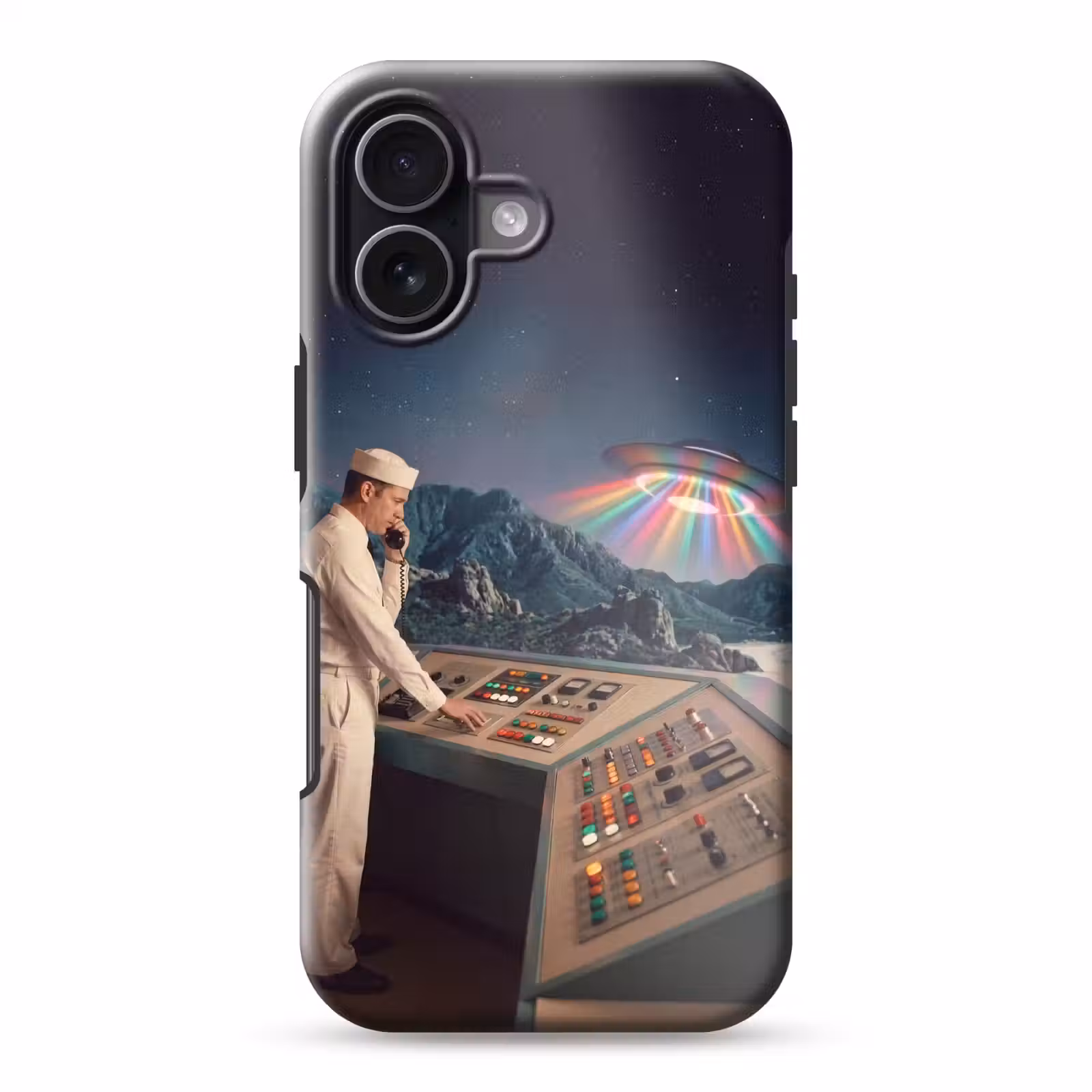 Telefoonhoesje Toughcase - Man - Controlekamer - Strand - Man - Controlekamer - Strand Toughcase MagSafe Apple iPhone 17 klein