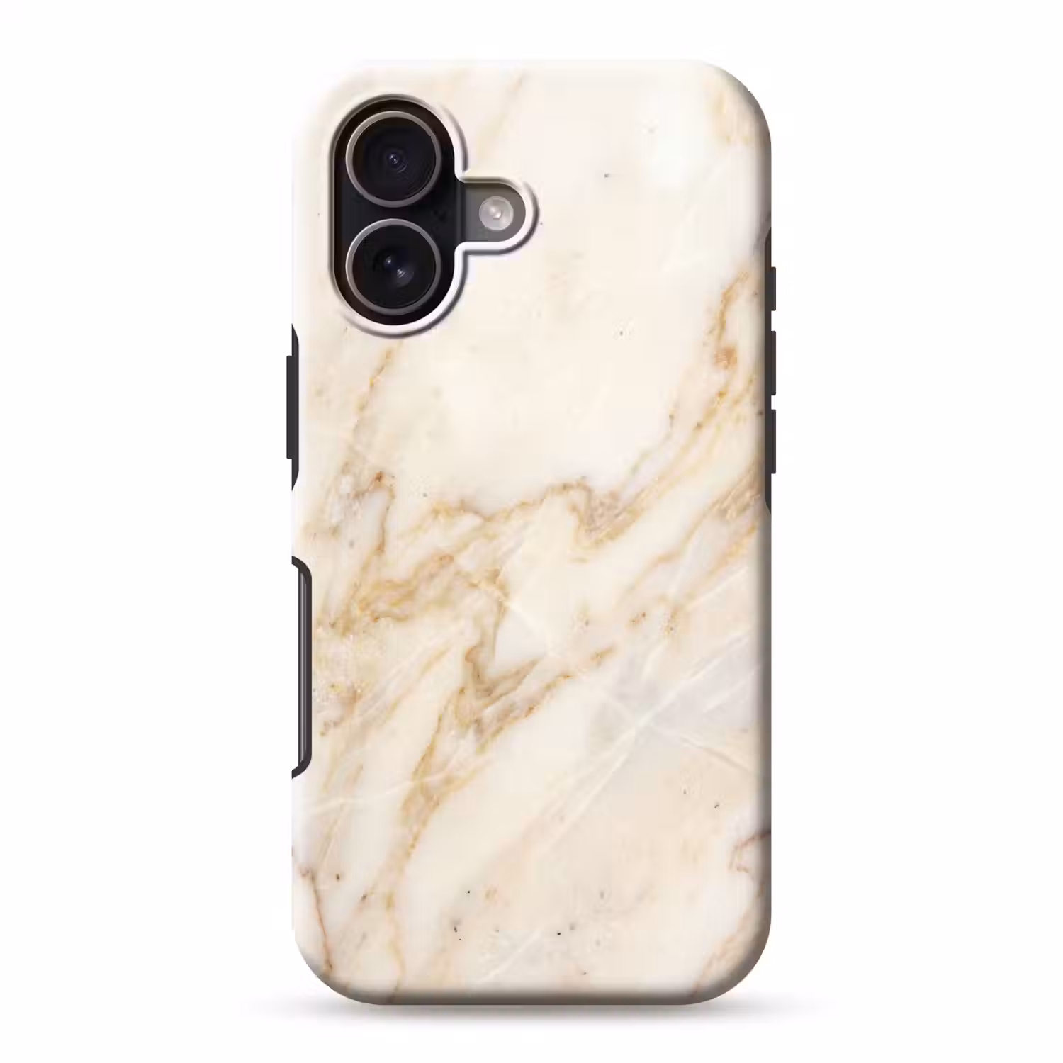Marmer - Ader - Abstract - Wit - Goud Toughcase MagSafe Apple iPhone 17 klein -3d