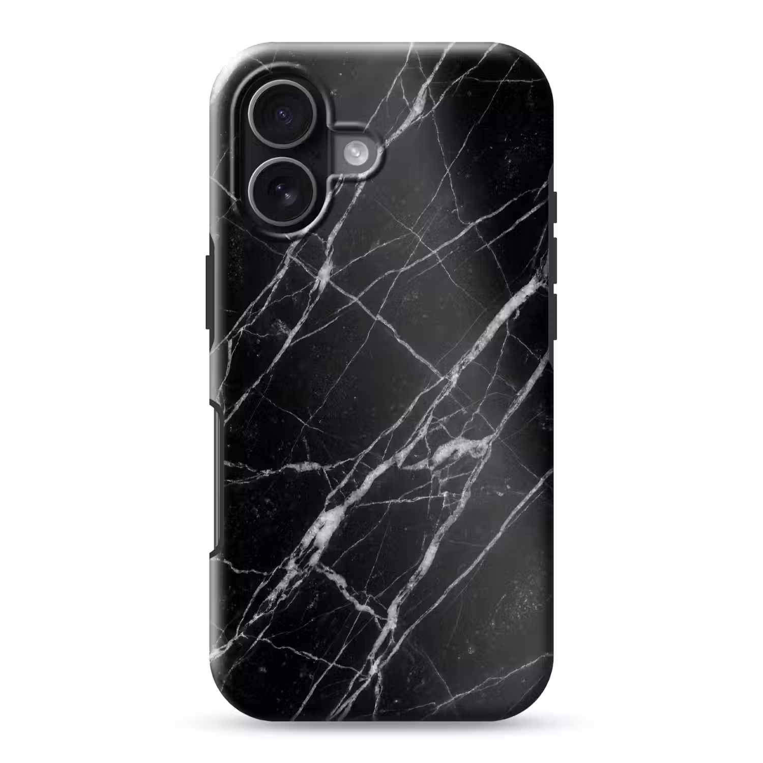 Marmer - Aders - Abstract - Zwart Toughcase MagSafe Apple iPhone 17 klein -3d