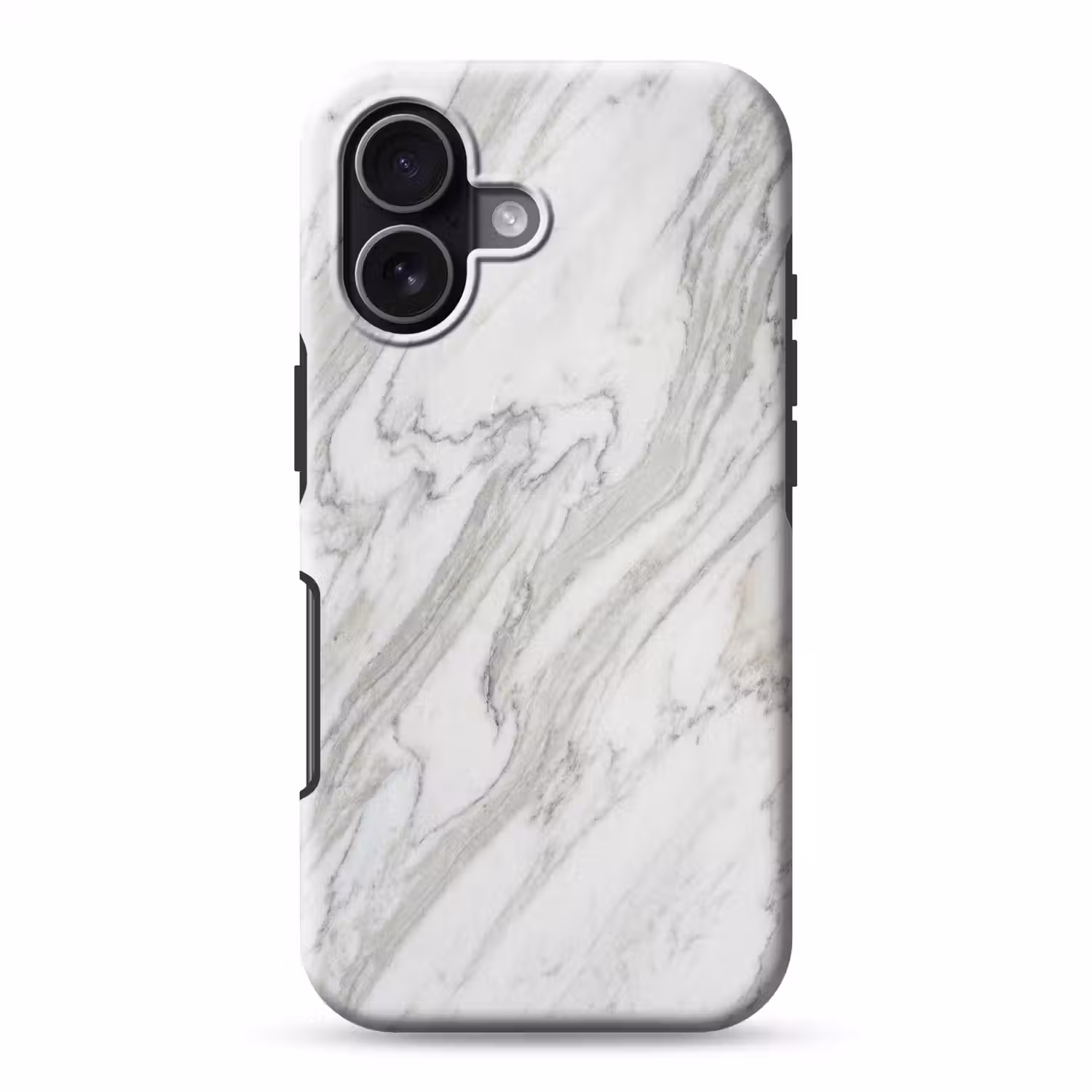 Marmer - Wit - Grijs - Structuur - Modern Toughcase MagSafe Apple iPhone 17 klein -3d