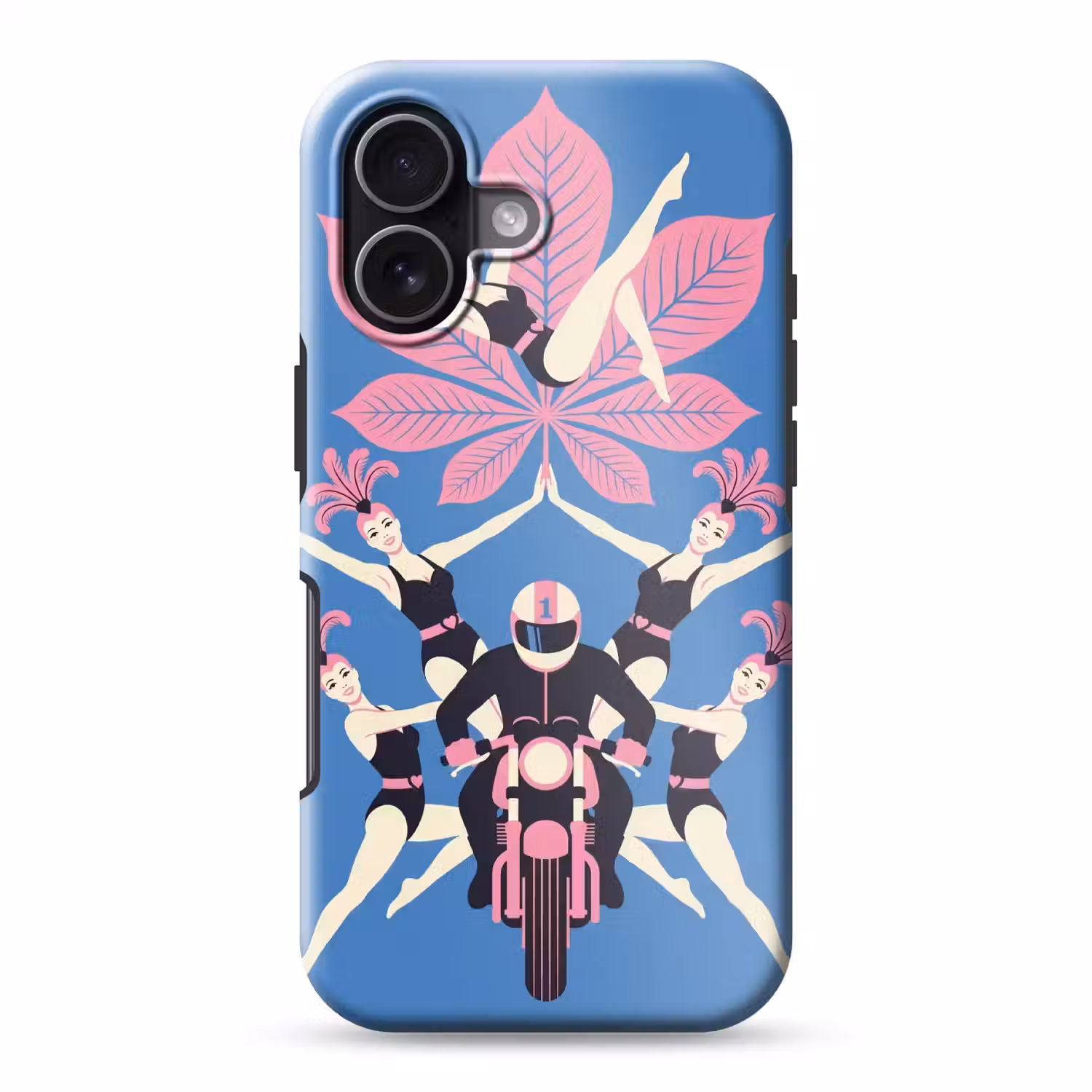 Mensen - Dans - Motor - Retro - Roze Toughcase MagSafe Apple iPhone 17 klein -3d