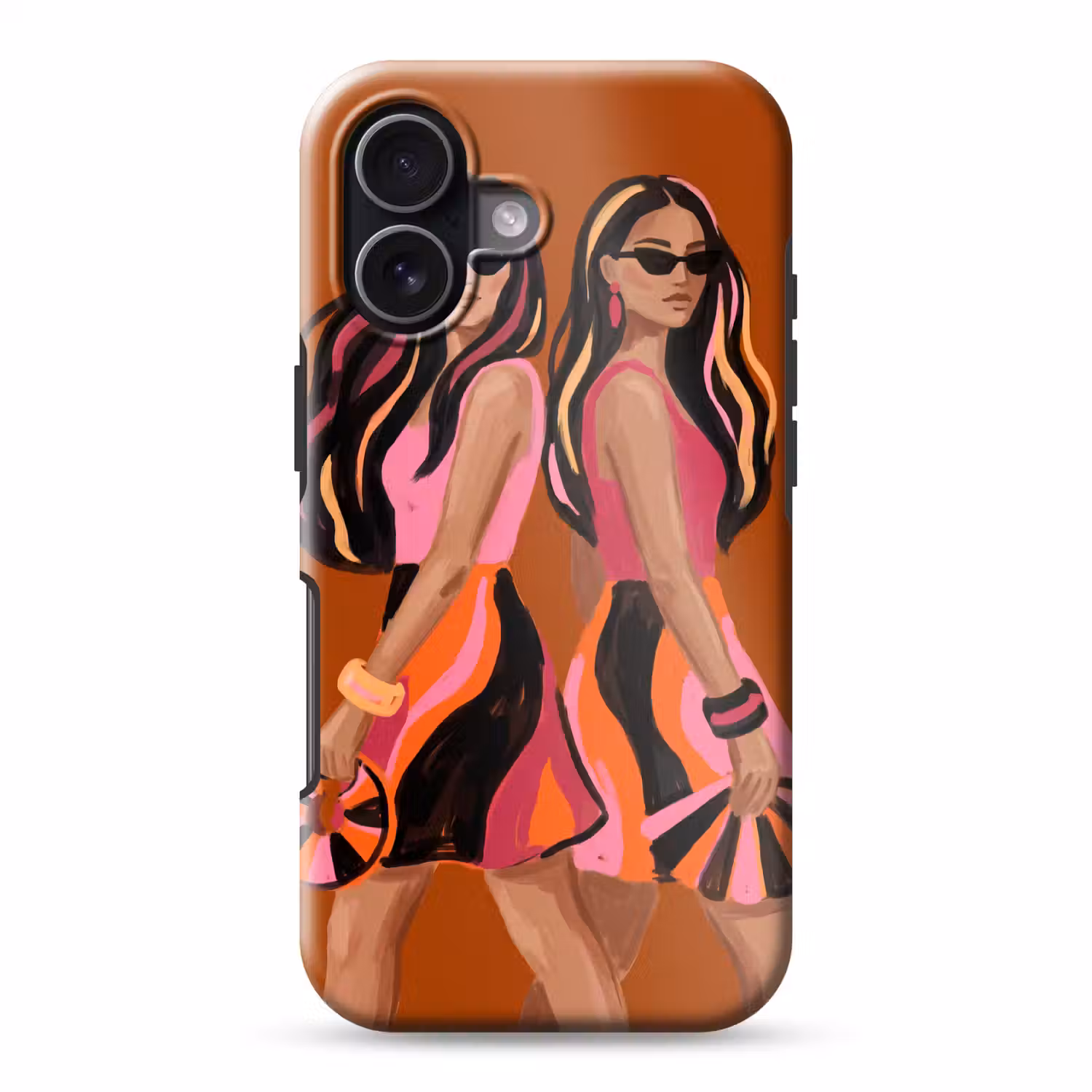 Mensen - Duo - Mode - Illustratie - Kleurrijk Toughcase MagSafe Apple iPhone 17 klein -3d