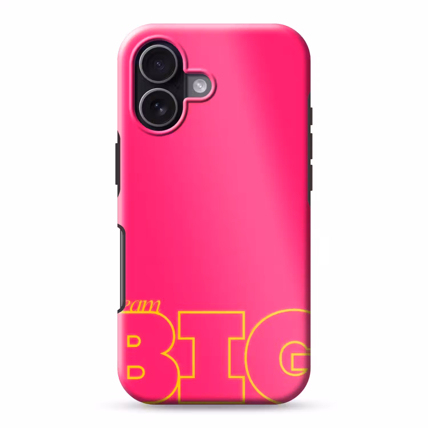 Minimalistisch - Roze - Dream big - Grafisch Toughcase MagSafe Apple iPhone 17 klein -3d