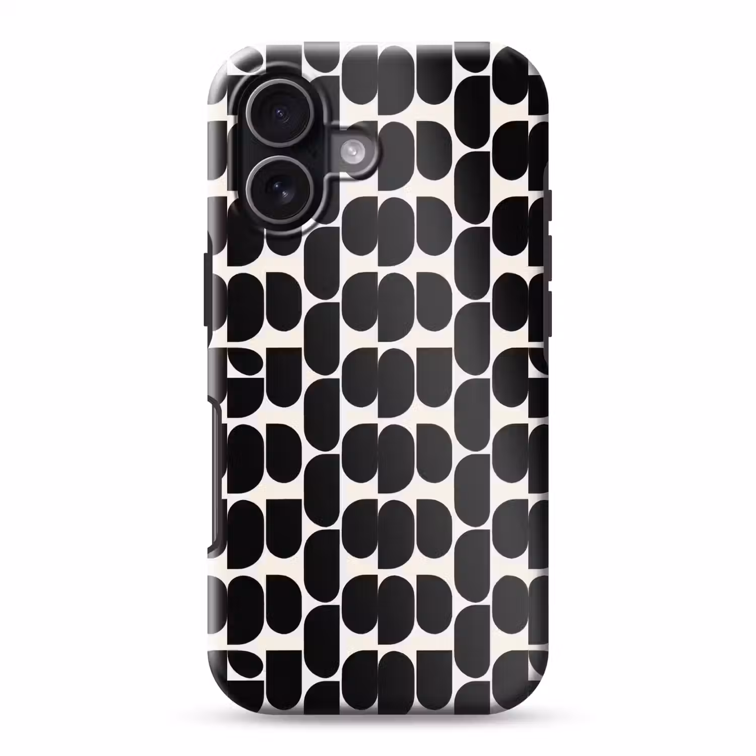 Modern - Patroon - Zwart Toughcase MagSafe Apple iPhone 17 klein 1017 -3d