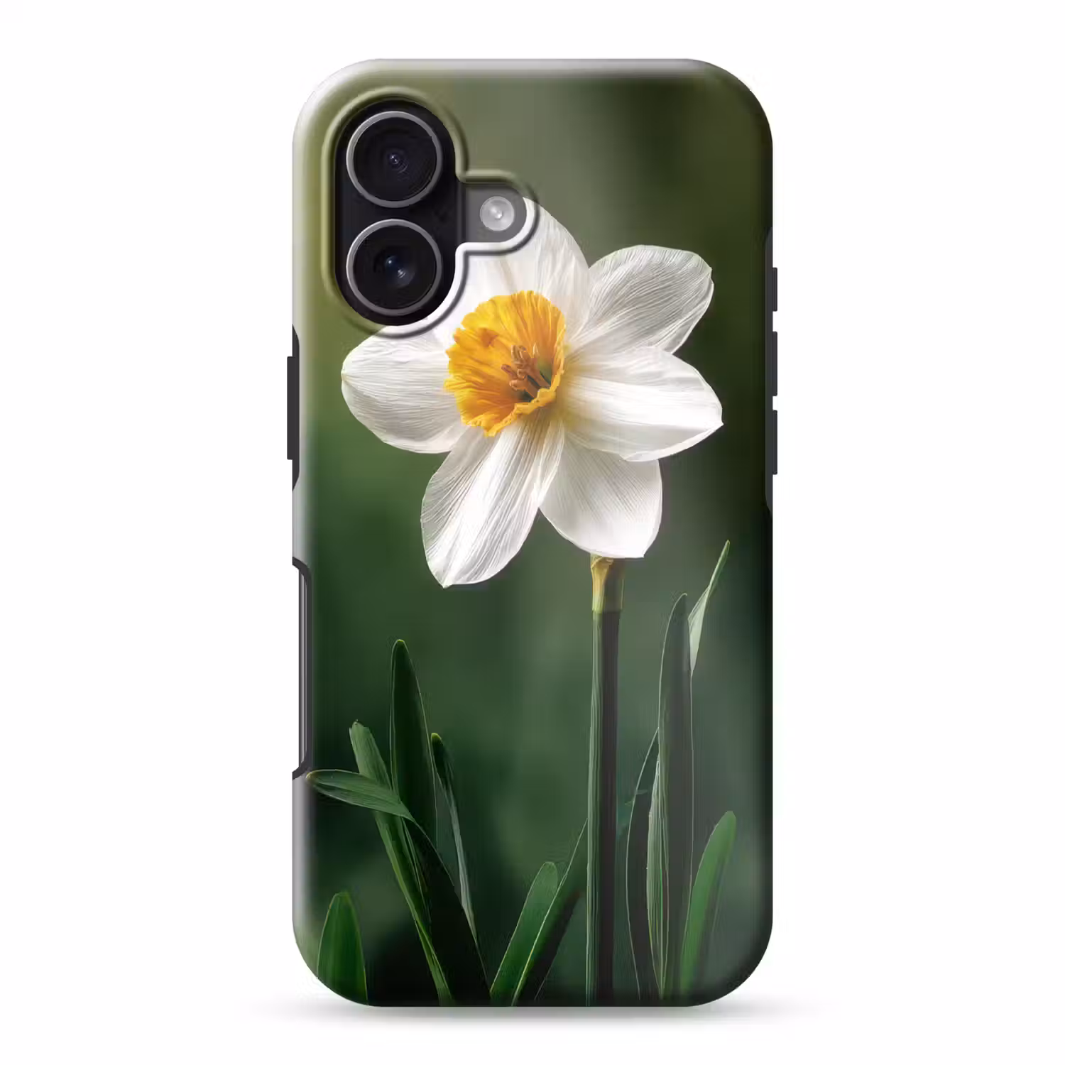 Narcis - Bloem - Wit - Grassprieten Toughcase MagSafe Apple iPhone 17 klein -3d