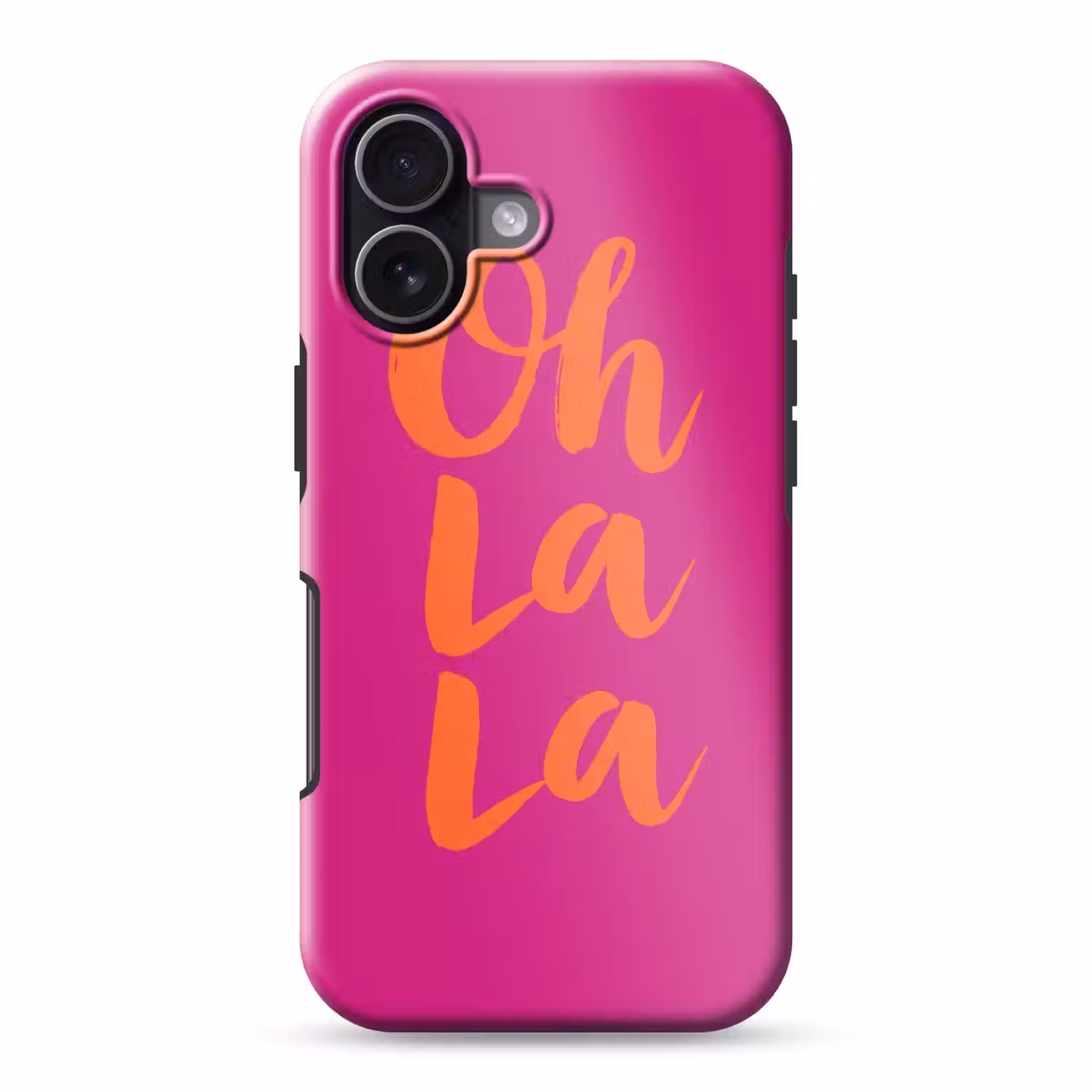 Oh la la - Roze - Oranje - Minimalistisch Toughcase MagSafe Apple iPhone 17 klein -3d