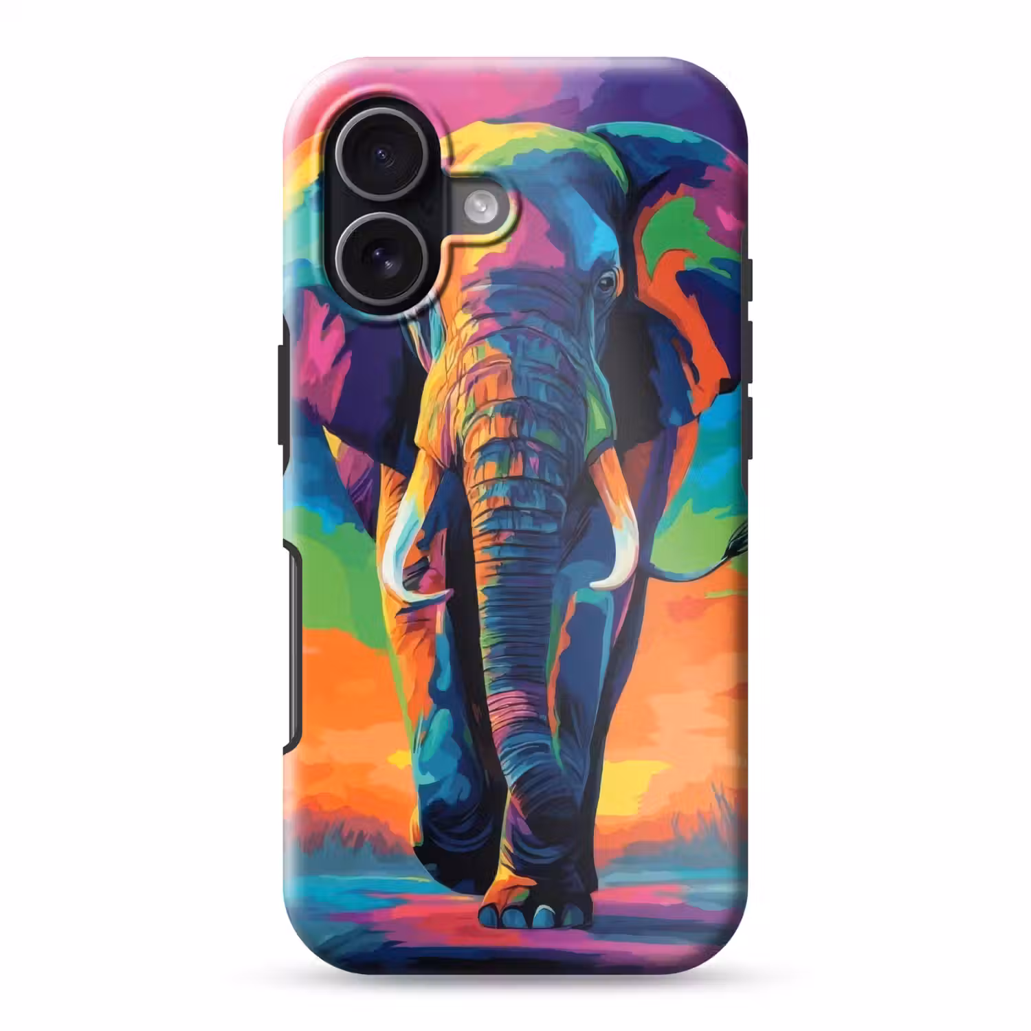 Olifant - Kleurrijk - Lucht - Abstract Toughcase MagSafe Apple iPhone 17 klein -3d
