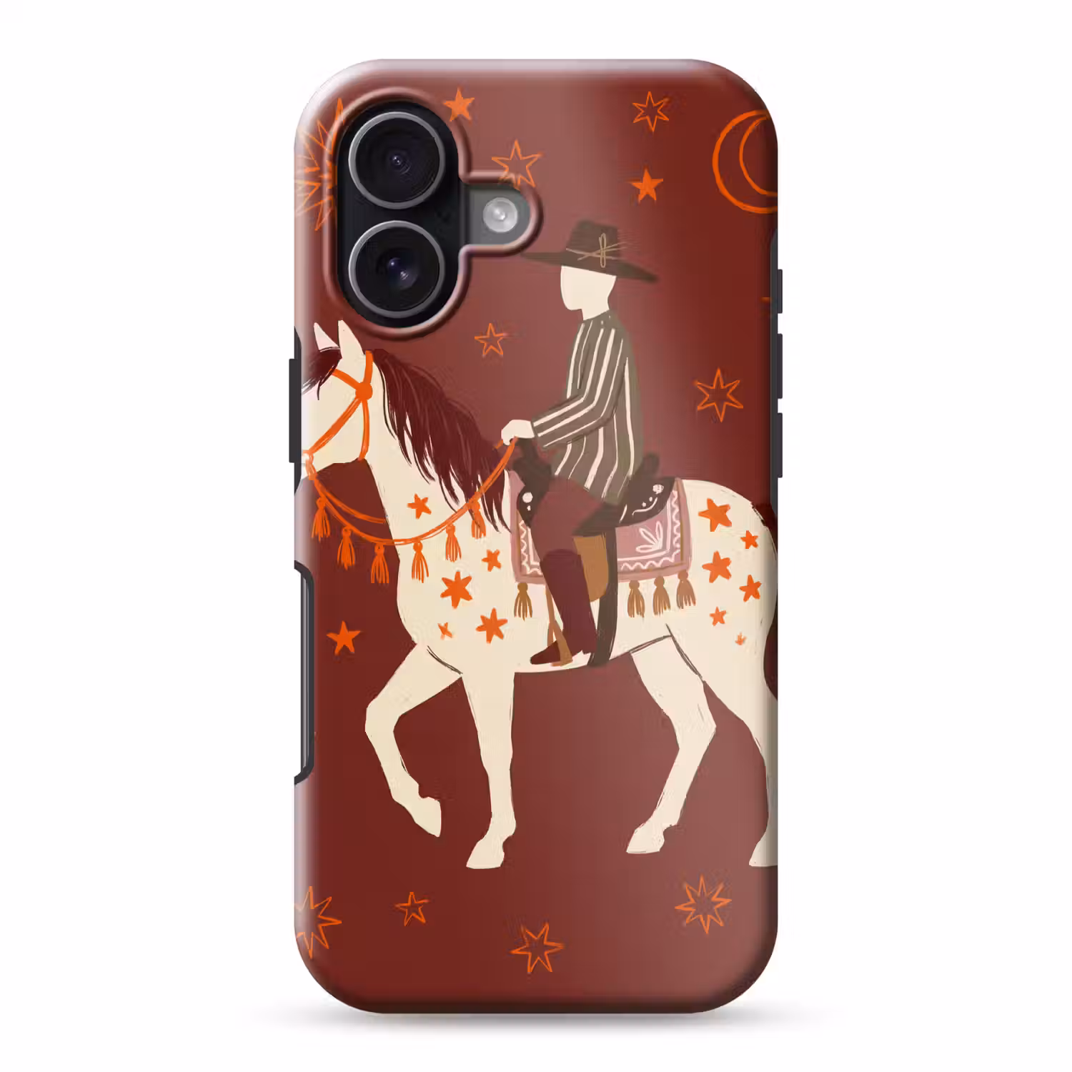 Paard - Ruiter - Sterren - Nacht - Illustratie Toughcase MagSafe Apple iPhone 17 klein -3d