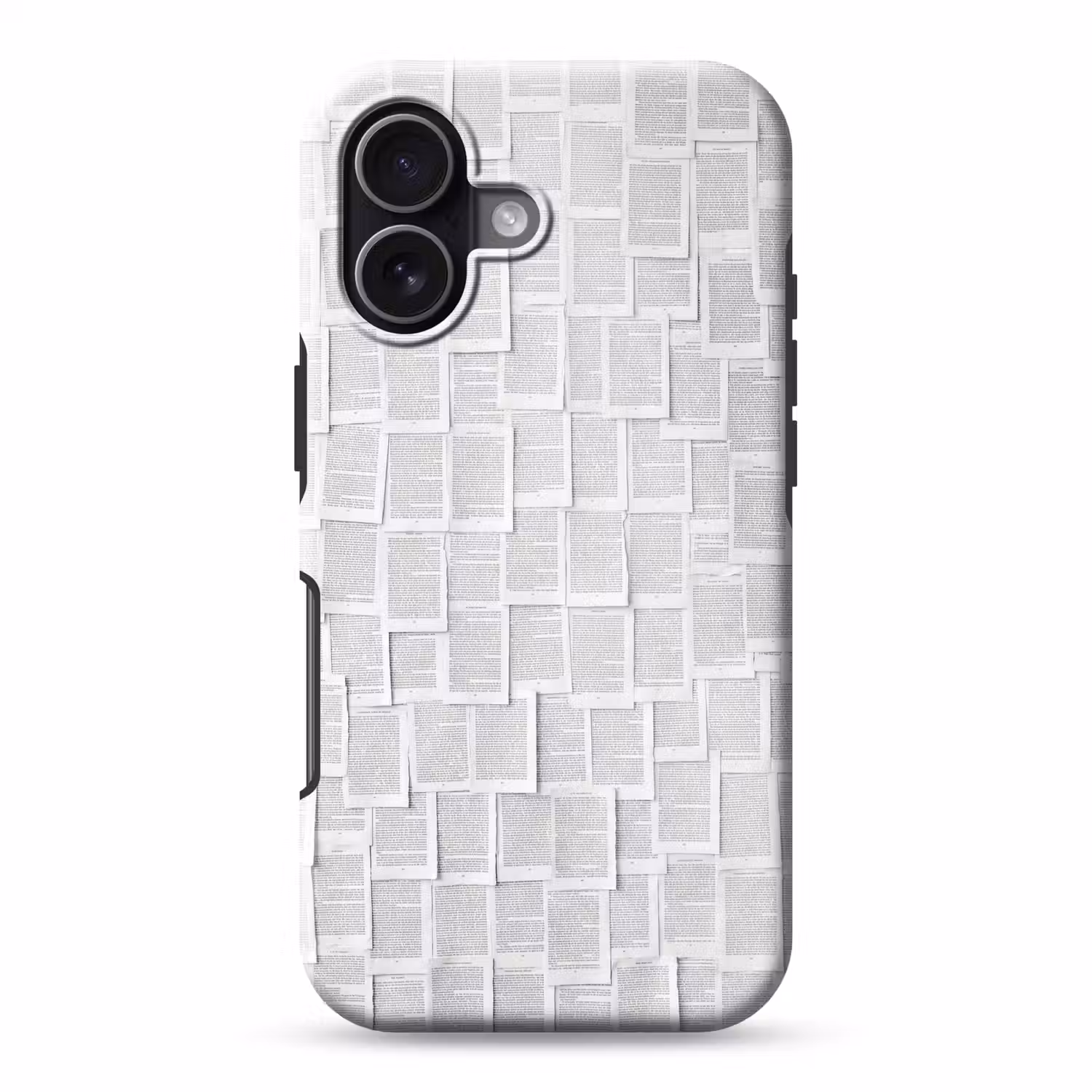 Papier - Overlappend - Textuur - Modern - Wit Toughcase MagSafe Apple iPhone 17 klein -3d