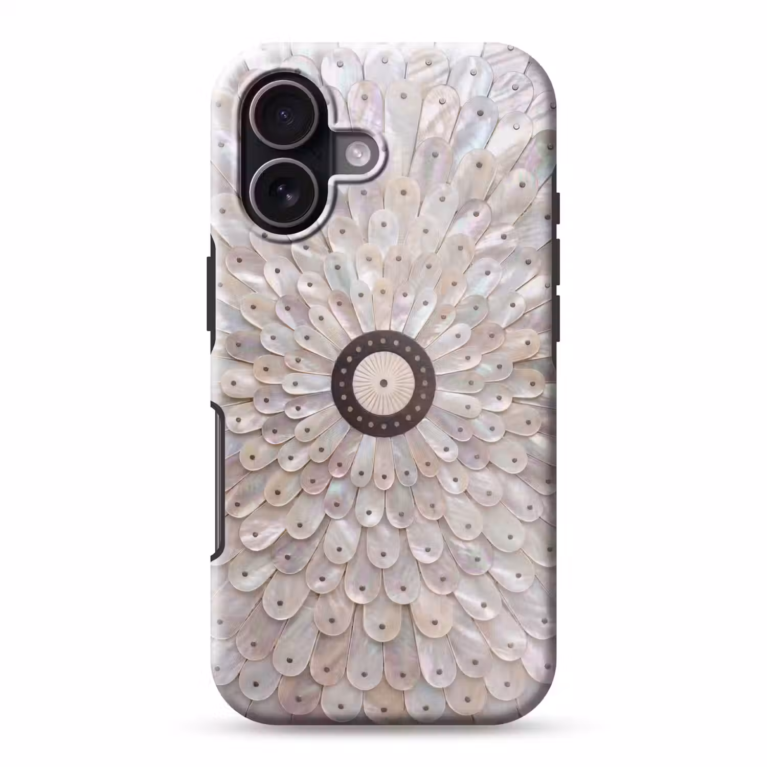 Parelmoer - Patroon - Decoratie - Ambacht - Wit Toughcase MagSafe Apple iPhone 17 klein -3d