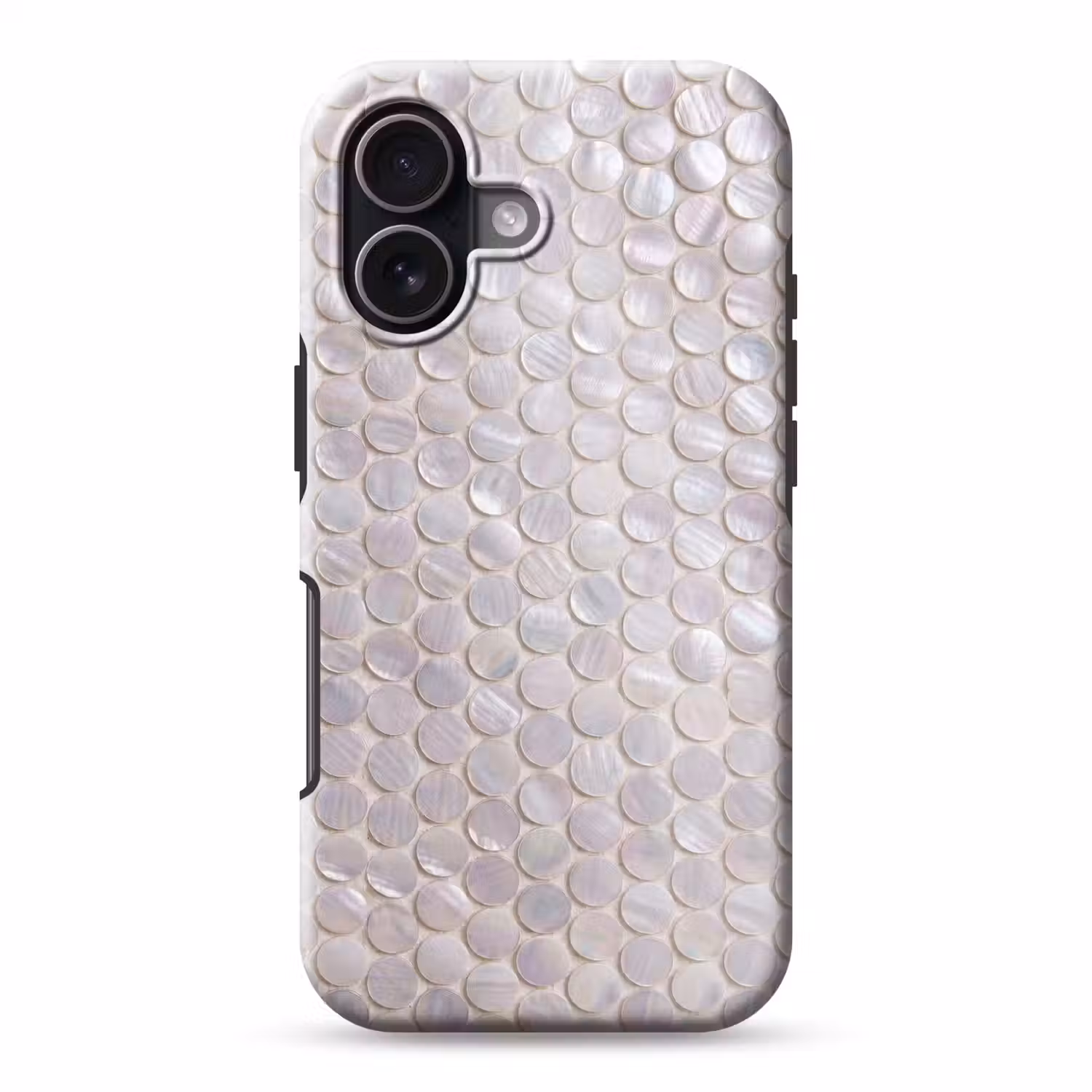 Patroon - Cirkels - Abstract - Modern - Wit Toughcase MagSafe Apple iPhone 17 klein -3d