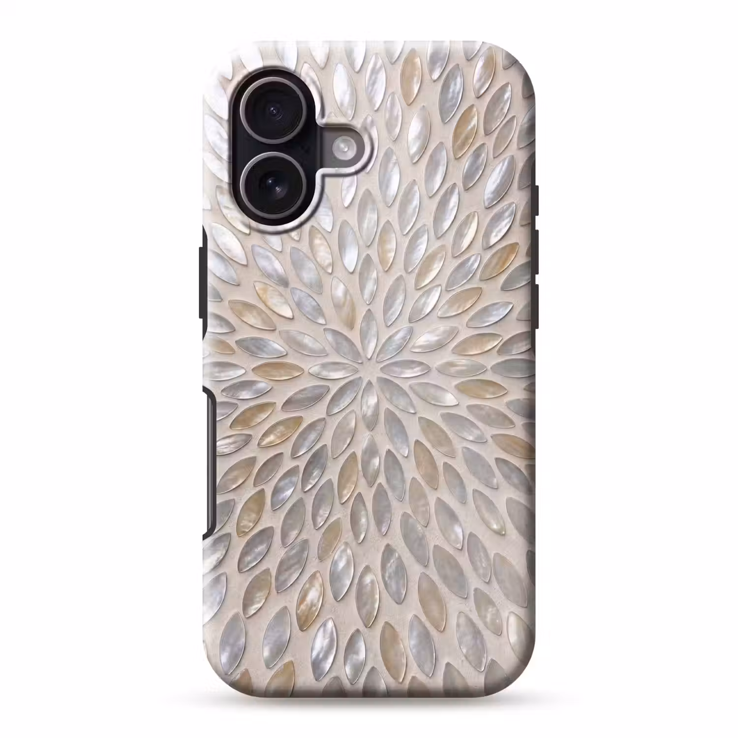 Patroon - Ovaal - Glanzend - Abstract - Beige Toughcase MagSafe Apple iPhone 17 klein -3d