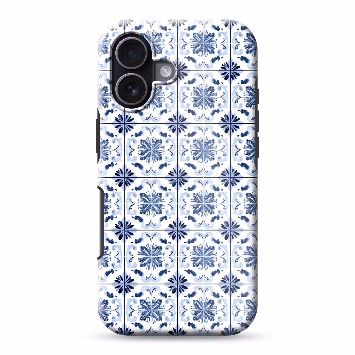 Patroon - Tegel - Blauw Toughcase MagSafe Apple iPhone 17 klein 1017 -3d