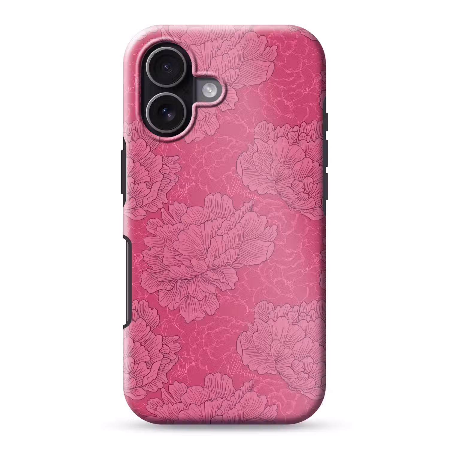 Pioenrozen - Energiek - Roze Toughcase MagSafe Apple iPhone 17 klein 1017 -3d