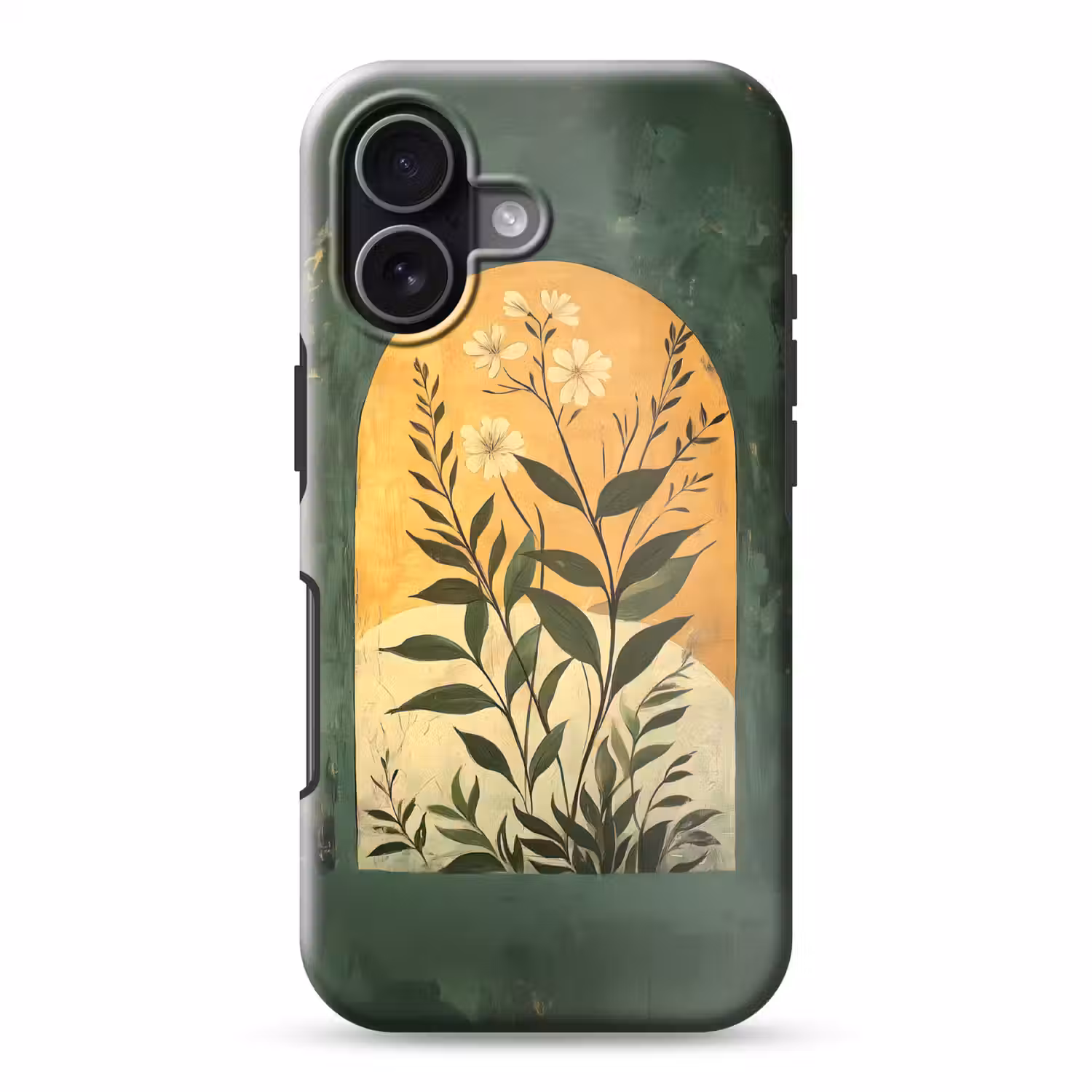 Plant - Bloemen - Wit Toughcase MagSafe Apple iPhone 17 klein -3d