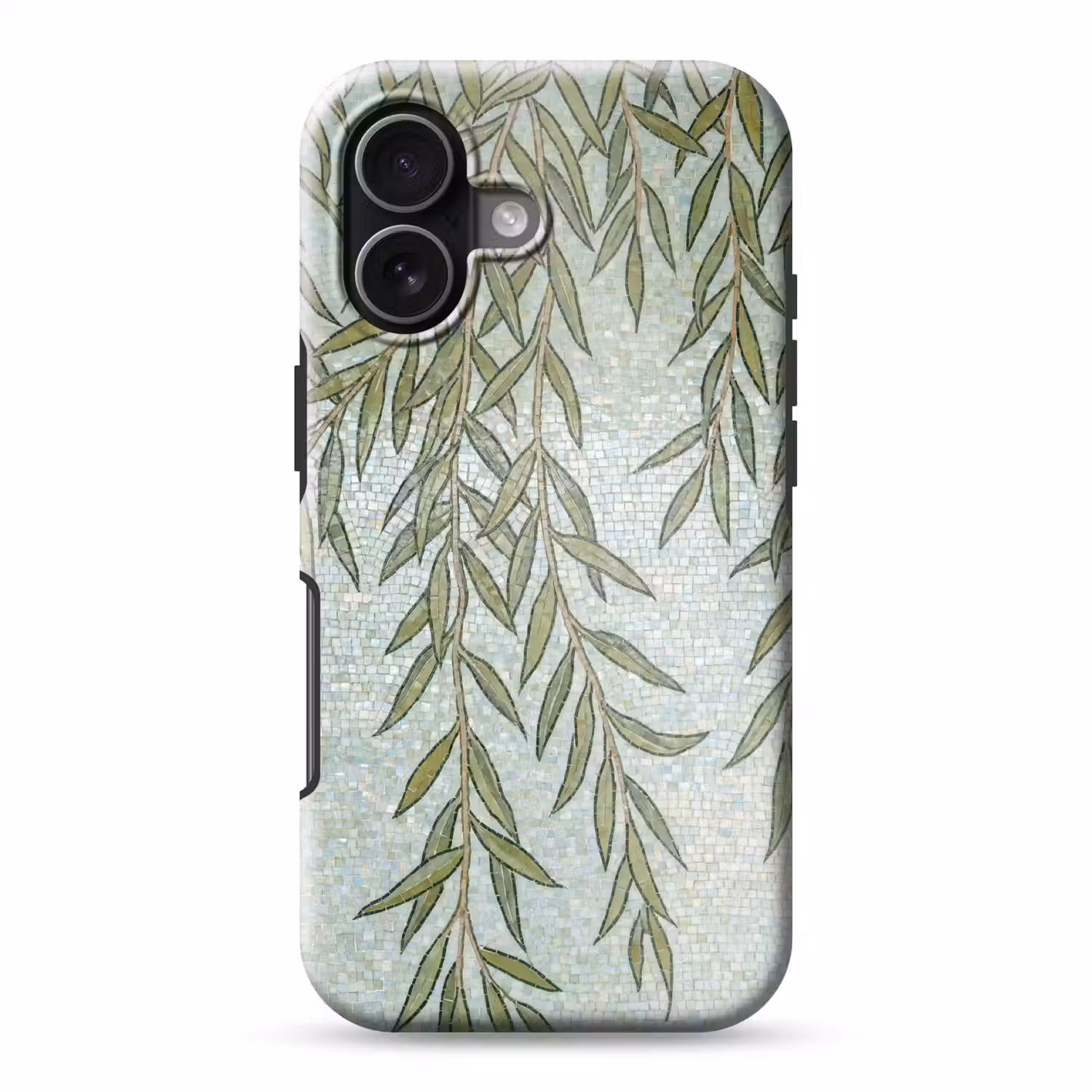 Planten - Mozaïek - Patroon - Groen - Blauw Toughcase MagSafe Apple iPhone 17 klein -3d
