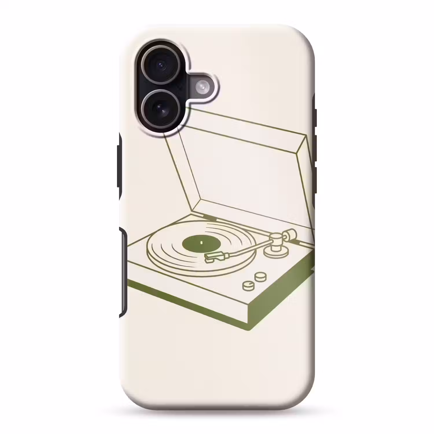 Platenspeler - Vinyl - Muziek - Minimalistisch - Groen Toughcase MagSafe Apple iPhone 17 klein -3d
