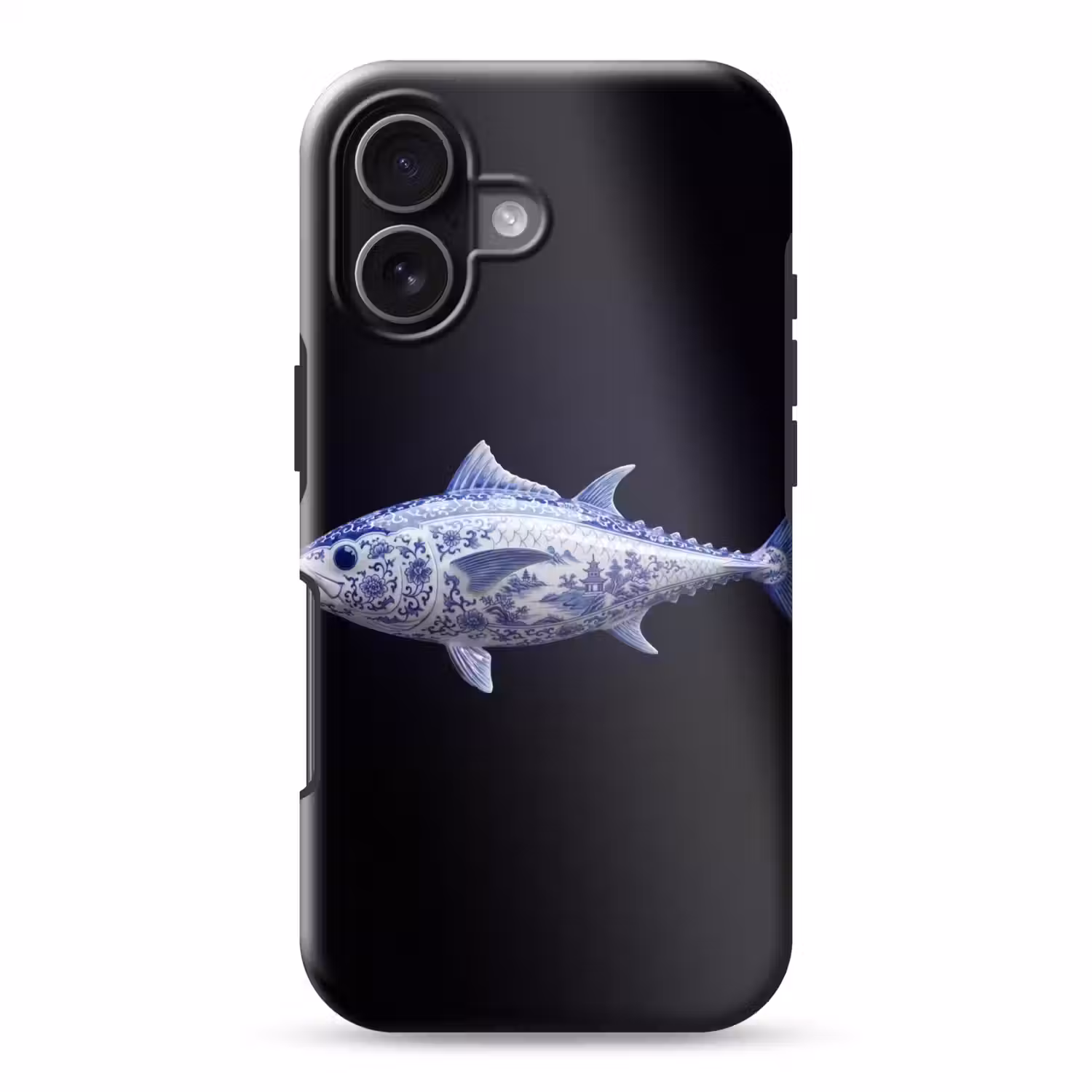 Porselein - Tonijn - Delfts - Blauw Toughcase MagSafe Apple iPhone 17 klein -3d