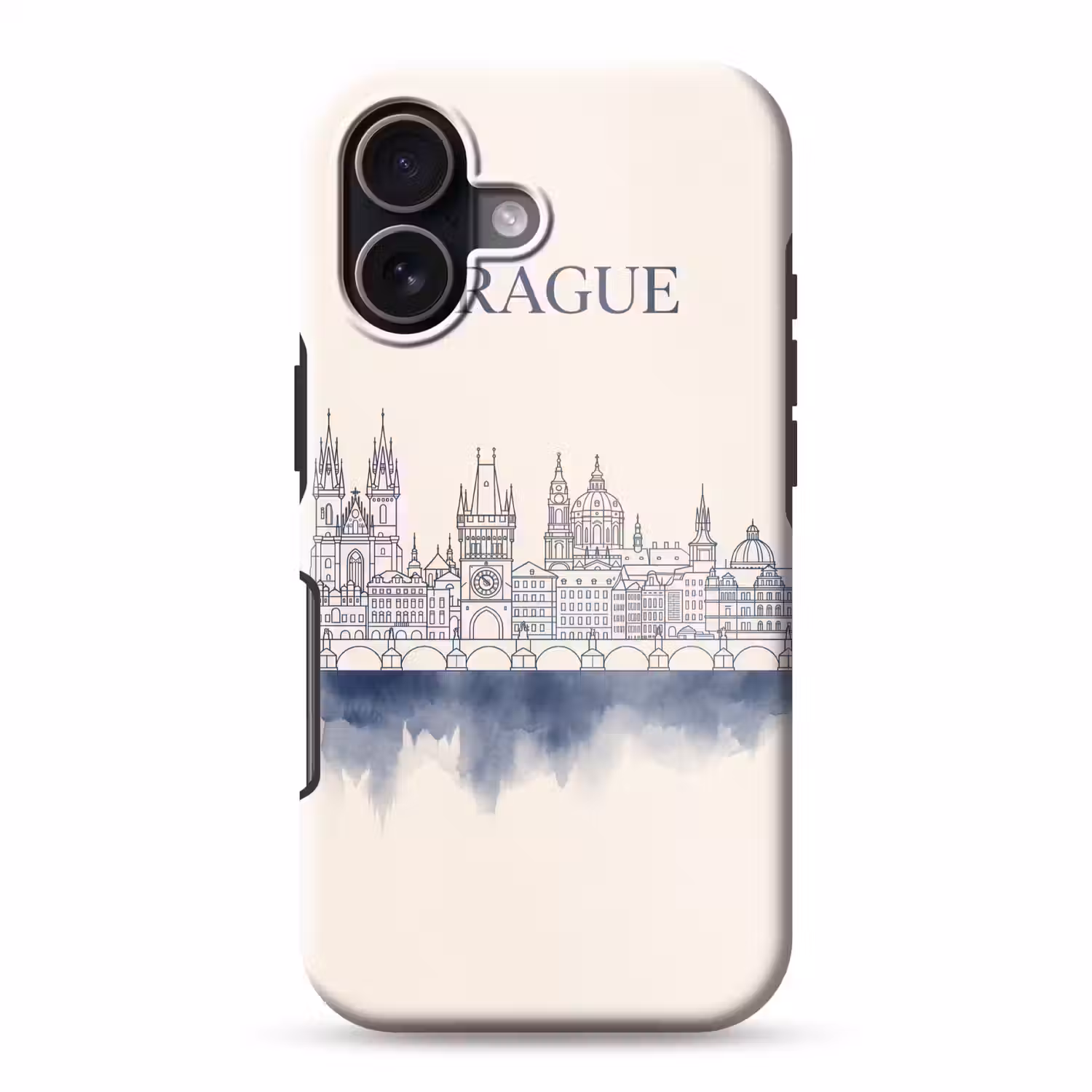 Praag - Skyline - Architectuur - Blauw Toughcase MagSafe Apple iPhone 17 klein -3d