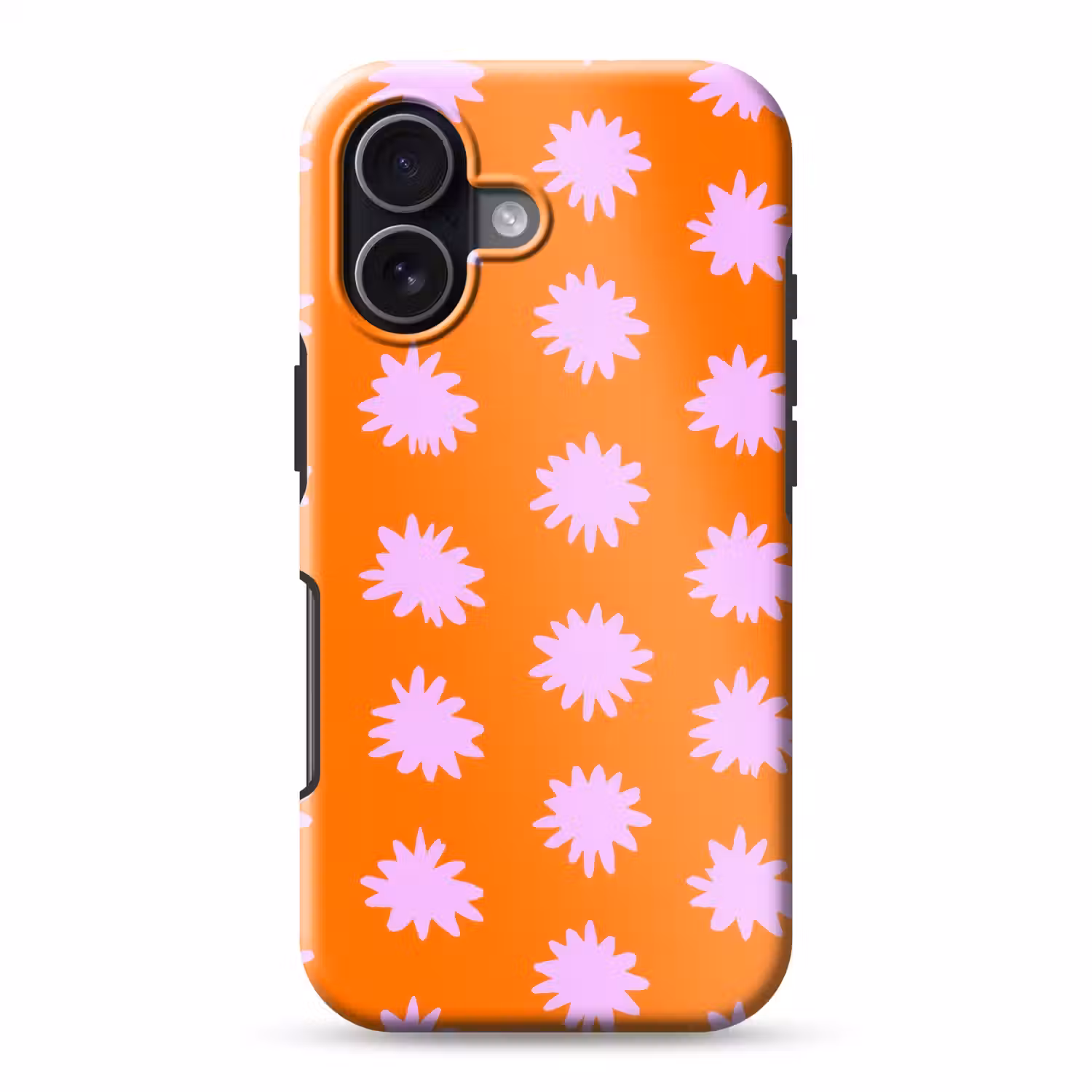 Retro - Bloemen - Oranje Toughcase MagSafe Apple iPhone 17 klein 1017 -3d