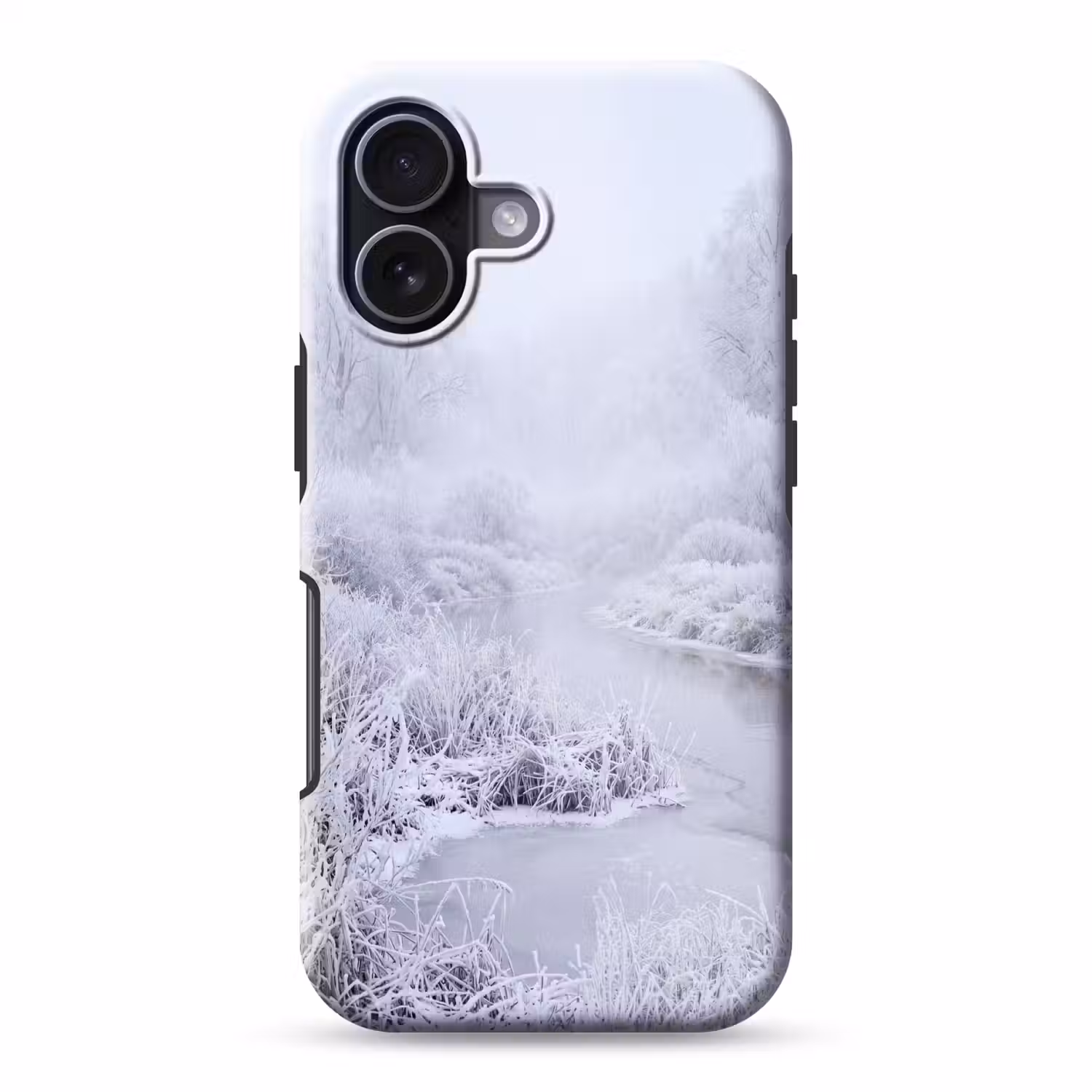 Rivier - Sneeuw - Bos - Winter - Schilderachtig Toughcase MagSafe Apple iPhone 17 klein -3d