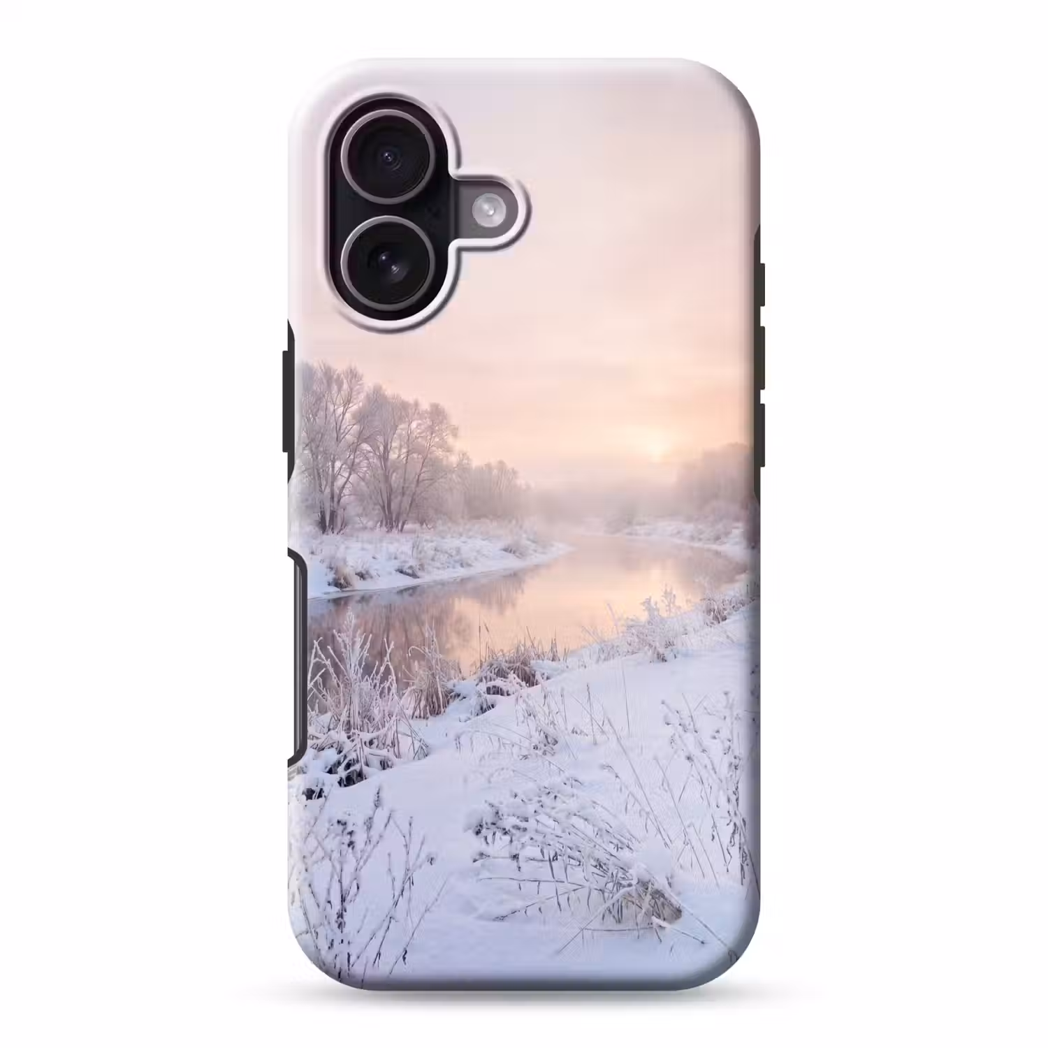 Rivier - Winter - Landschap - Sneeuw - Zonsopgang Toughcase MagSafe Apple iPhone 17 klein -3d