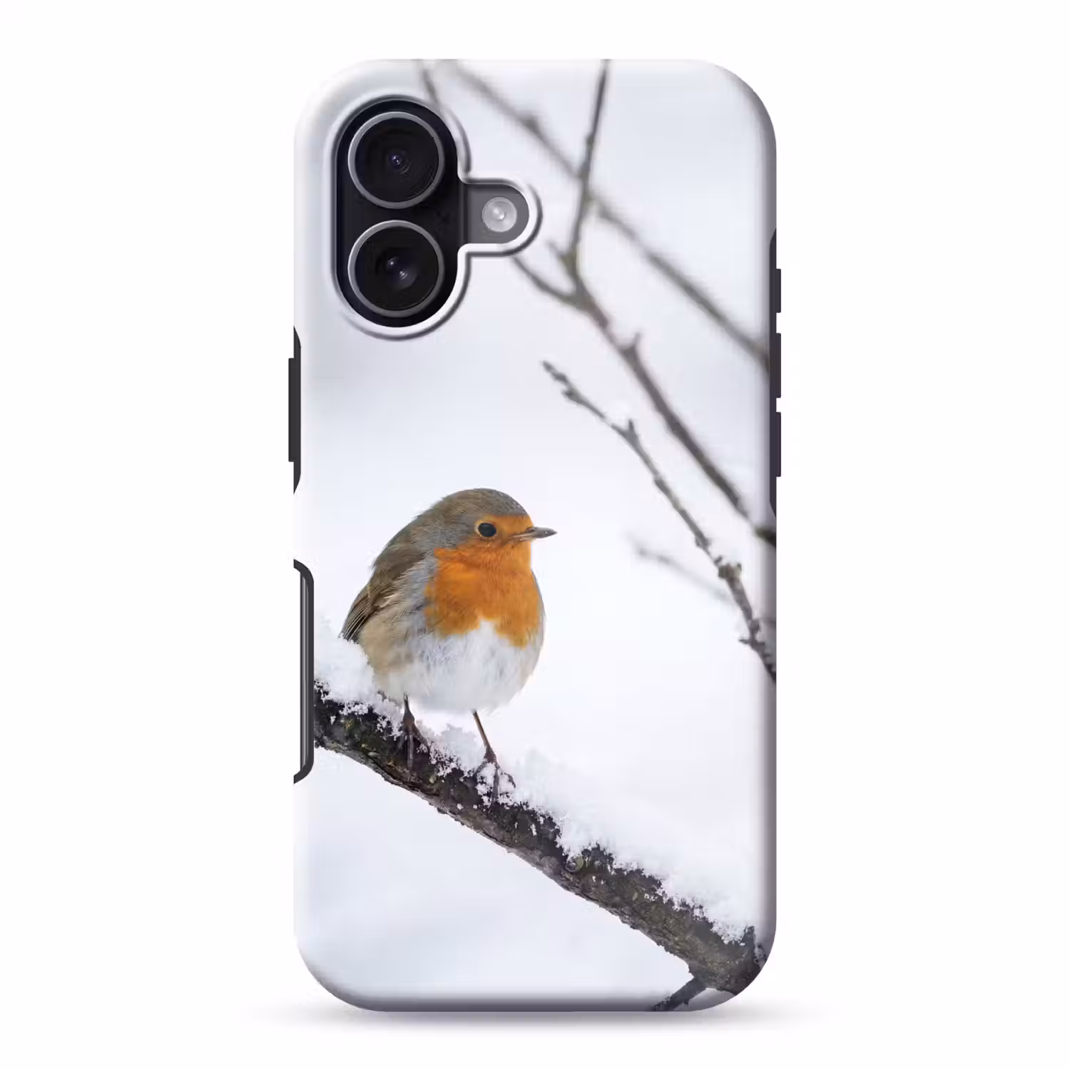 Roodborstje - Tak - Sneeuw - Winter - Levendig Toughcase MagSafe Apple iPhone 17 klein -3d