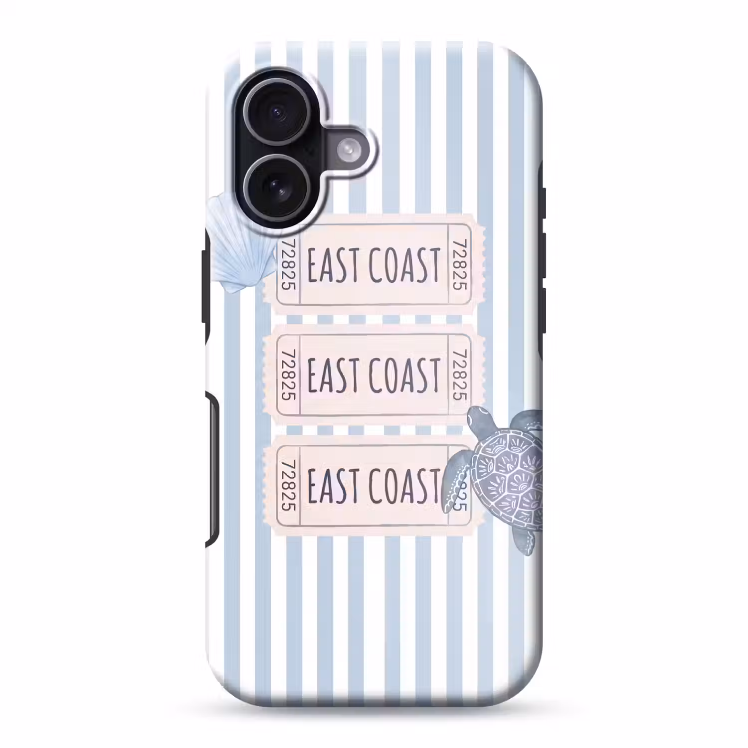 Schelp - Oceaan - Kust - Blauw - Illustratie Toughcase MagSafe Apple iPhone 17 klein -3d