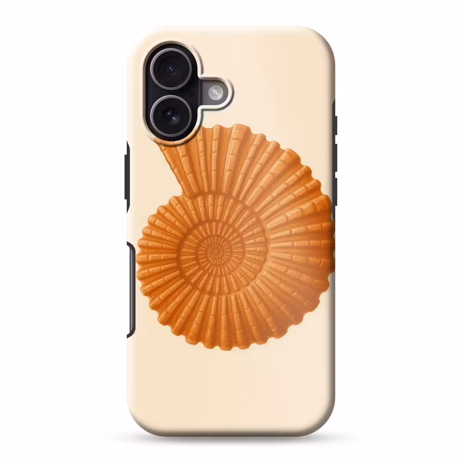 Schelp - Oranje - Ribbels Toughcase MagSafe Apple iPhone 17 klein -3d