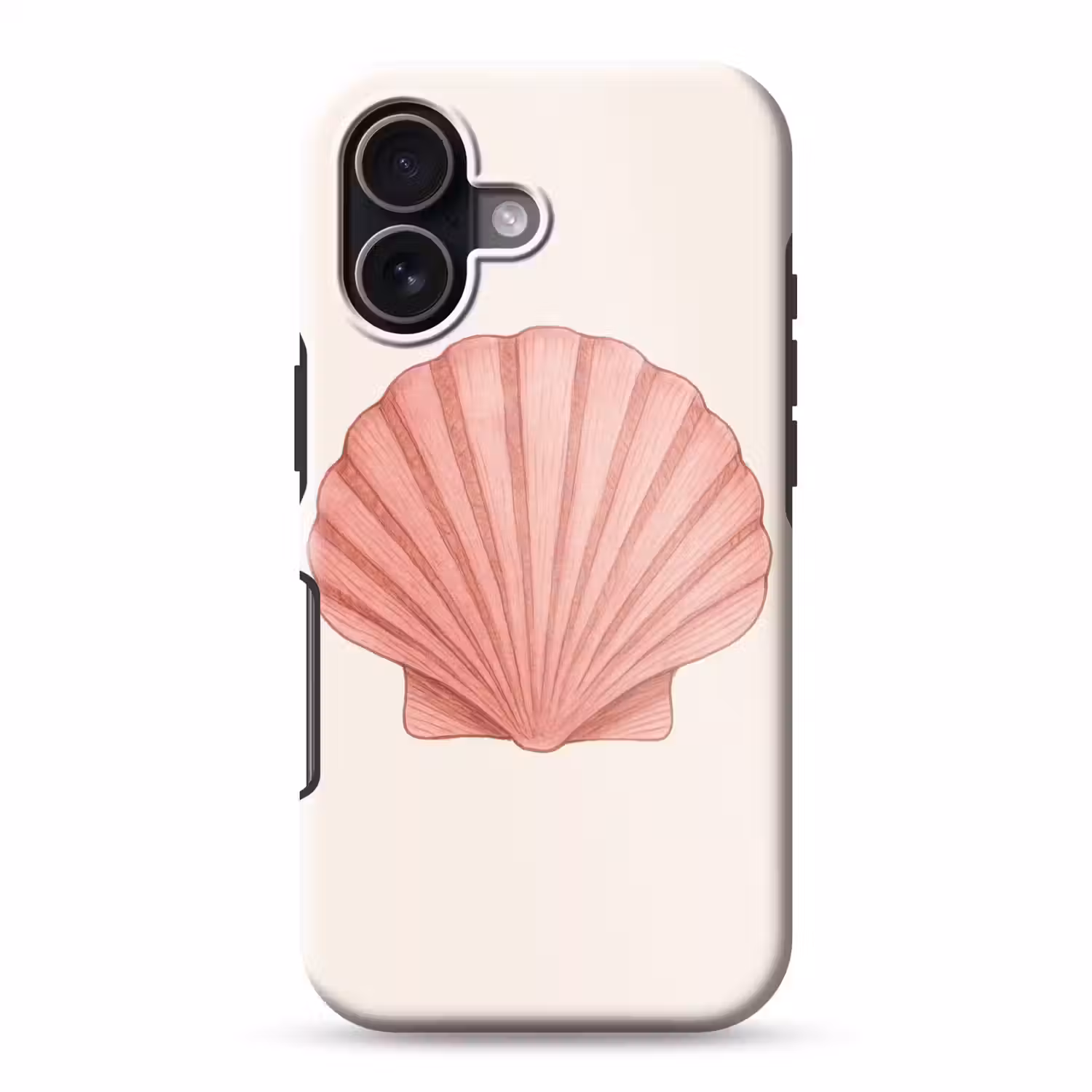 Schelp - Roze - Ribbels Toughcase MagSafe Apple iPhone 17 klein -3d